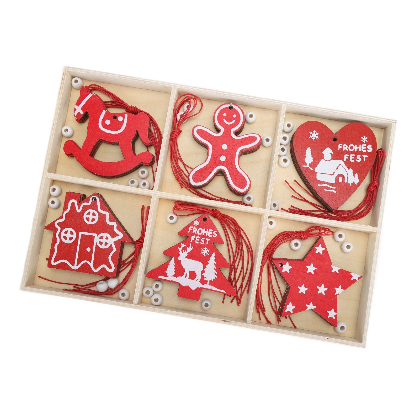 Wooden Hanging Ornaments DIY Christmas Tree Decorative Pendants Decoration view 5