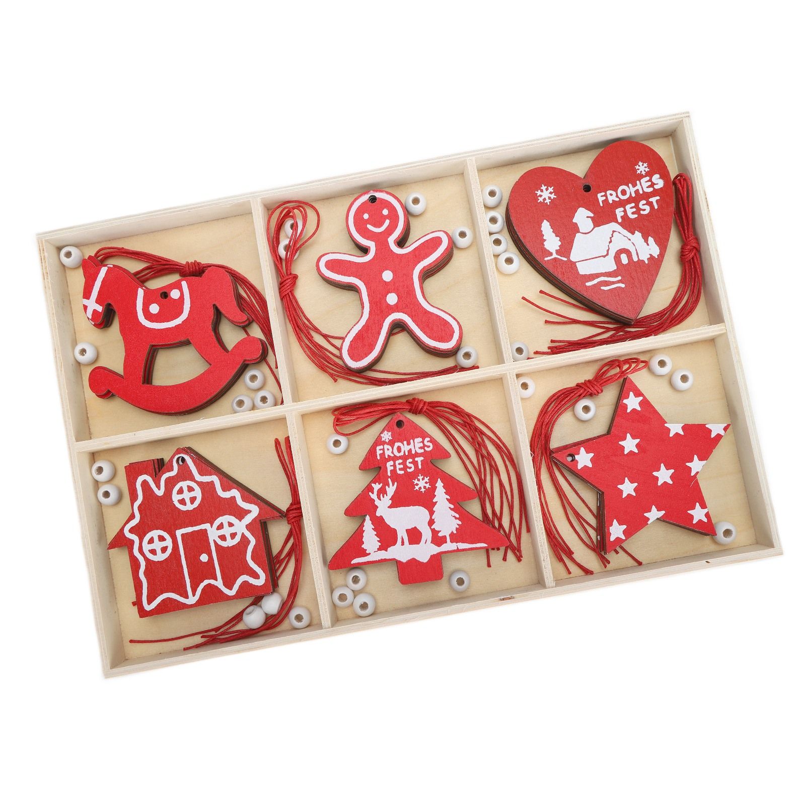 Wooden Hanging Ornaments DIY Christmas Tree Decorative Pendants Decoration view 6