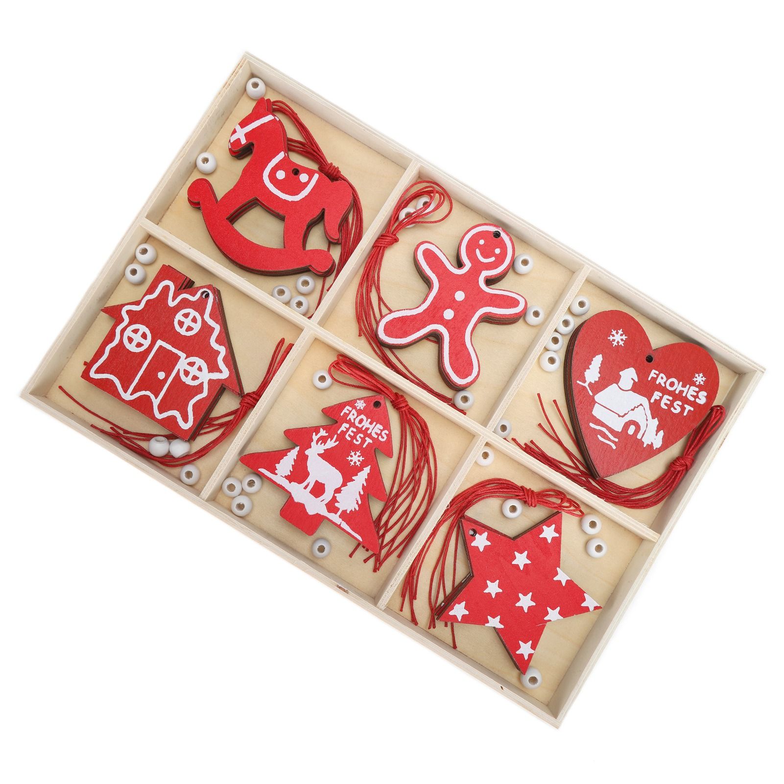 Wooden Hanging Ornaments DIY Christmas Tree Decorative Pendants Decoration view 7
