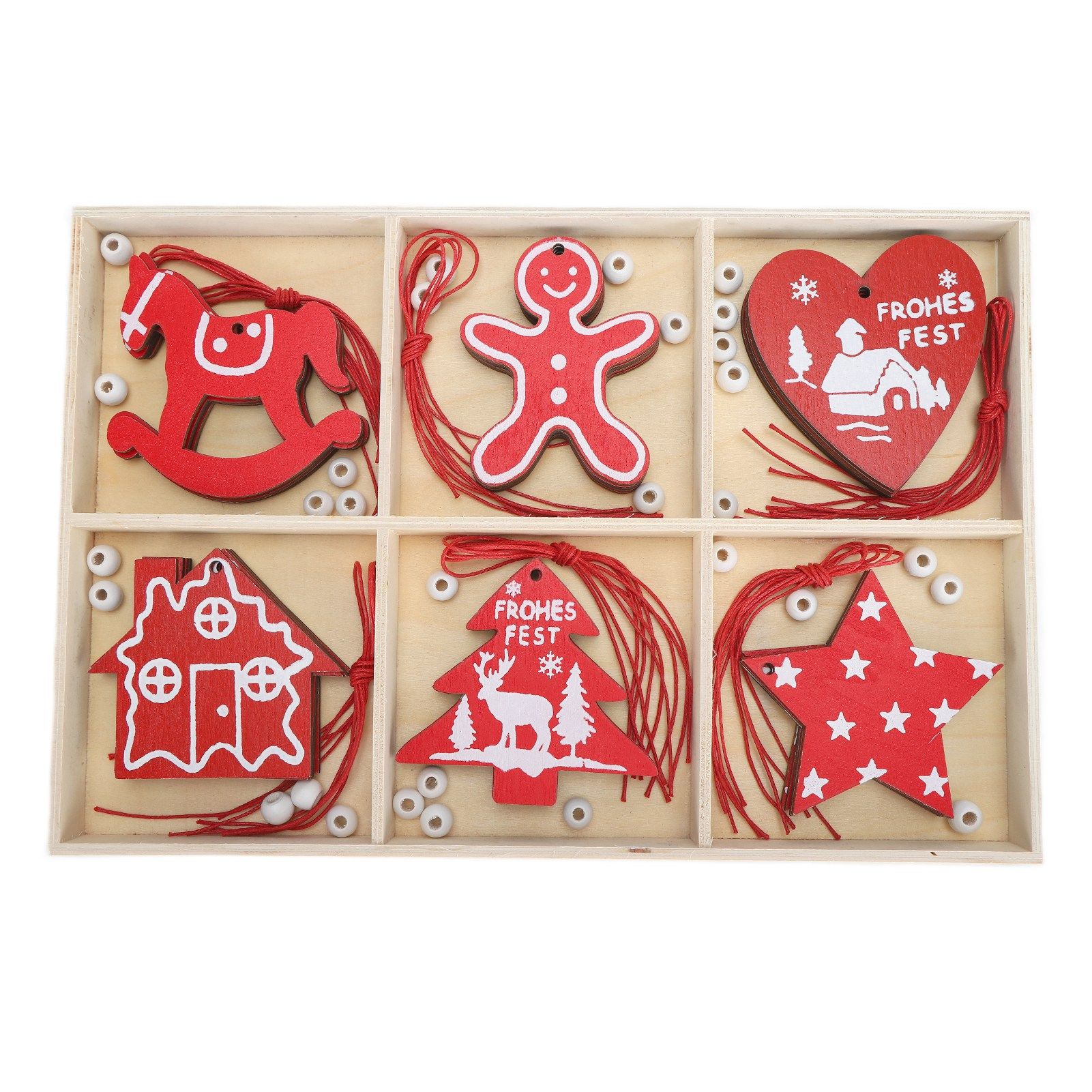 Wooden Hanging Ornaments DIY Christmas Tree Decorative Pendants Decoration view 8
