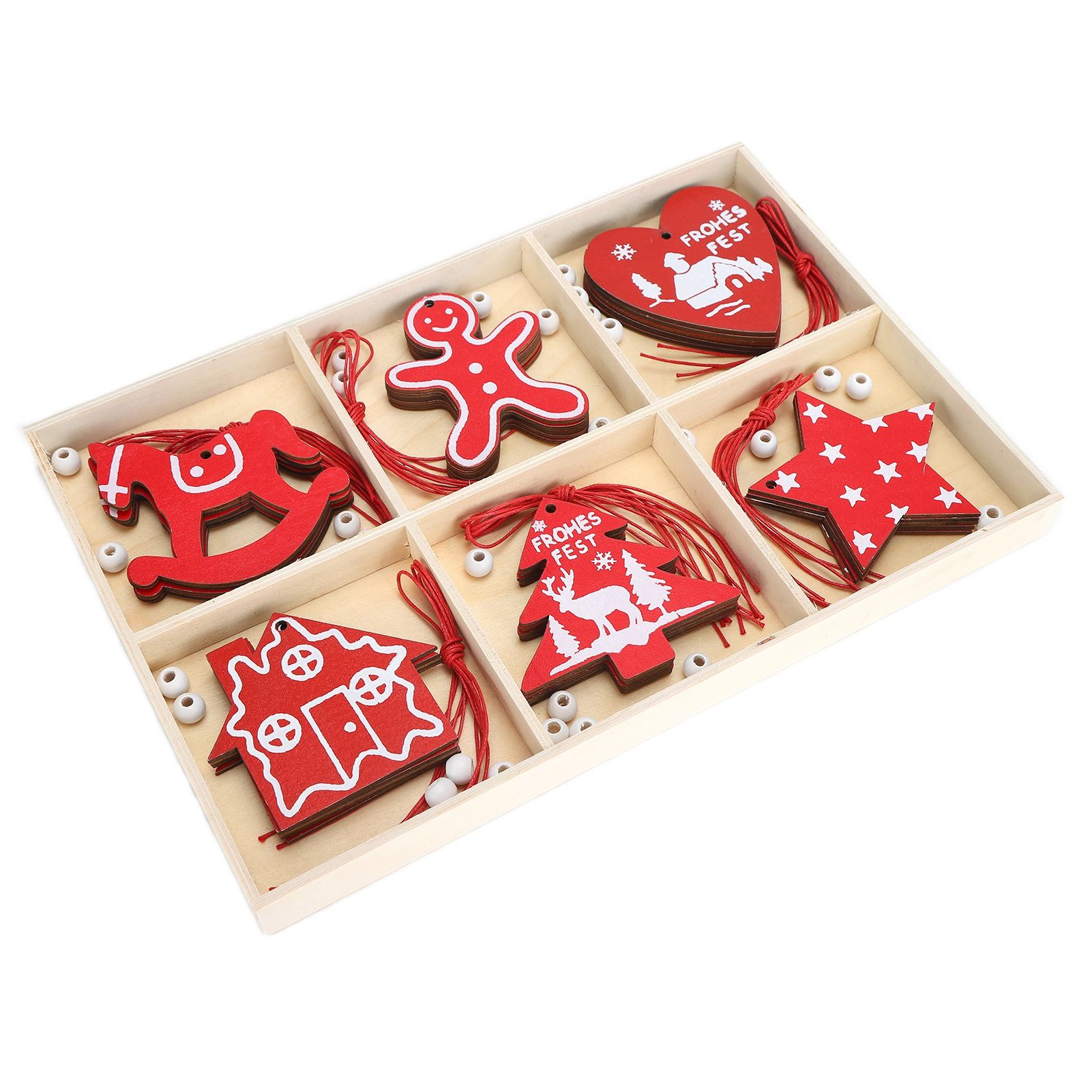 Wooden Hanging Ornaments DIY Christmas Tree Decorative Pendants Decoration view 9