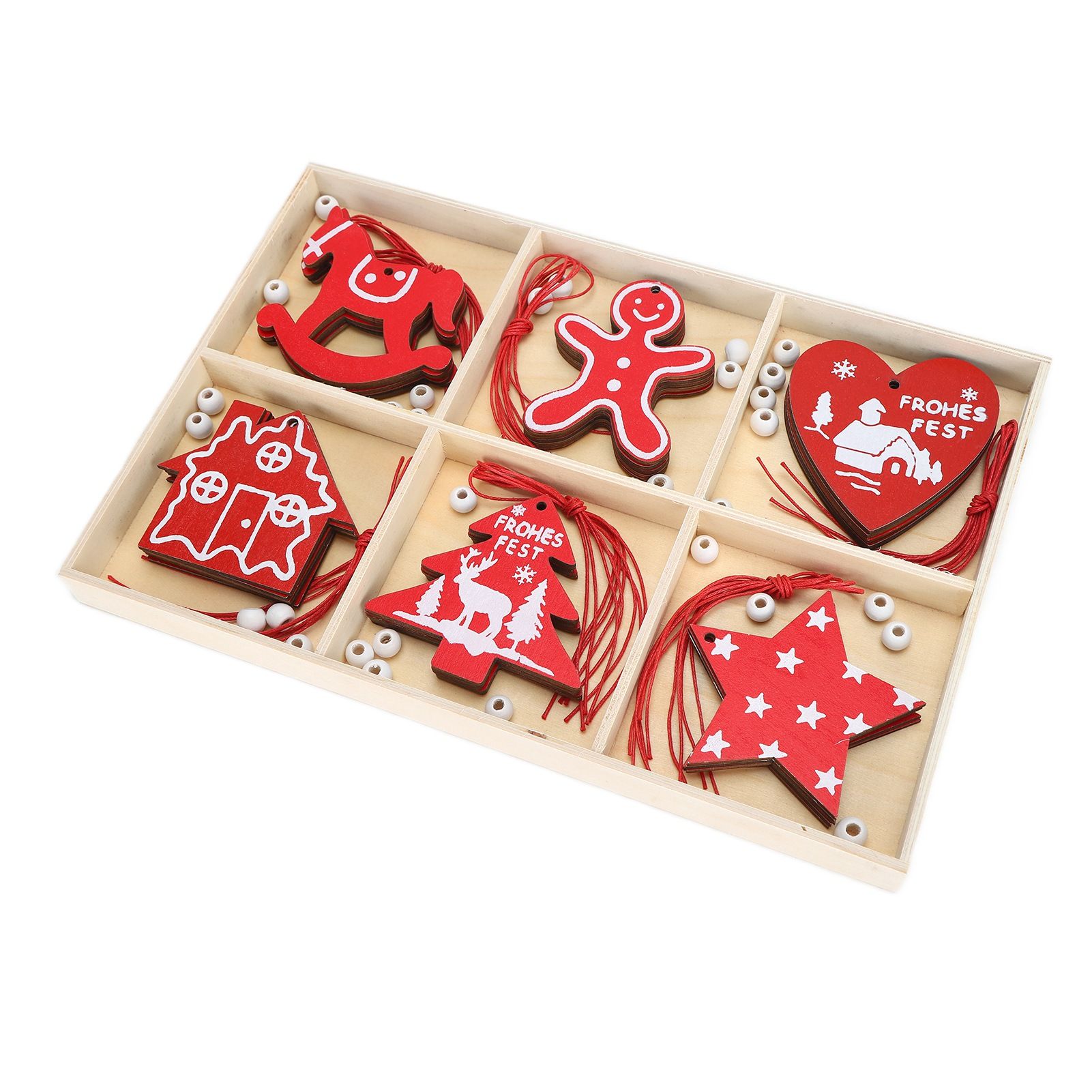 Wooden Hanging Ornaments DIY Christmas Tree Decorative Pendants Decoration view 10