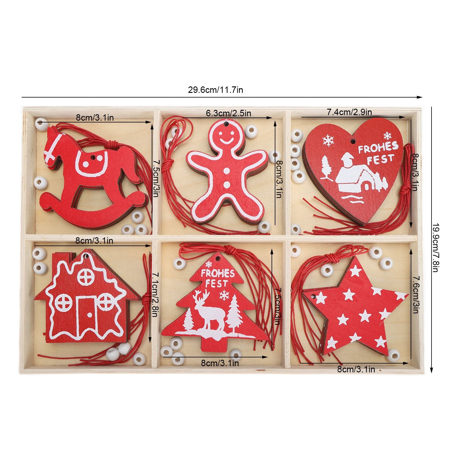 Wooden Hanging Ornaments DIY Christmas Tree Decorative Pendants Decoration view 15