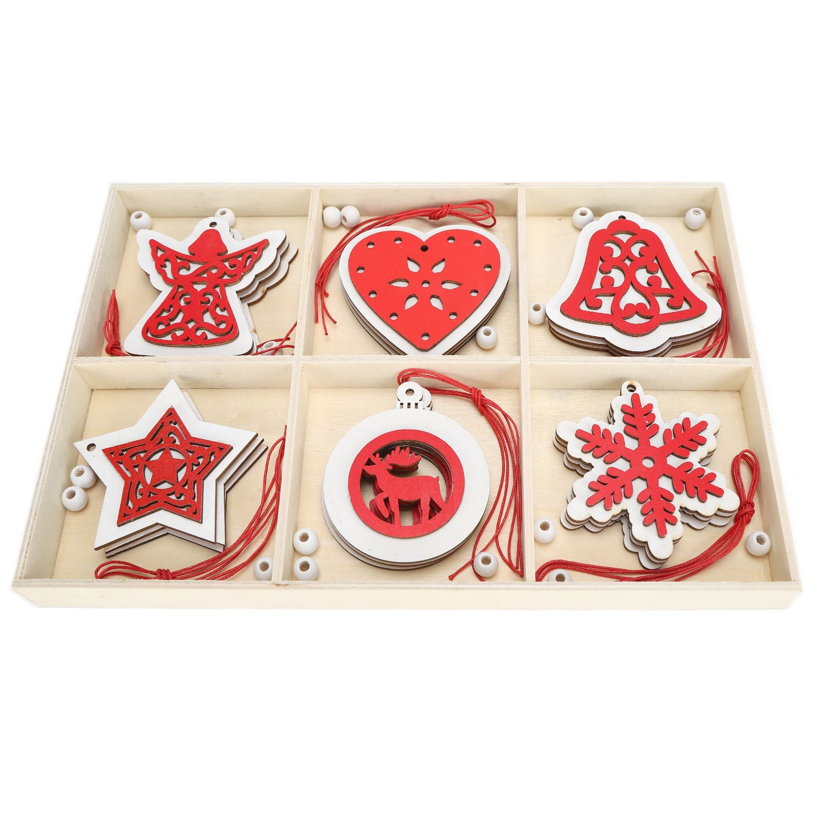 Wooden Hanging Ornaments DIY Christmas Tree Decorative Pendants Decoration — image 1