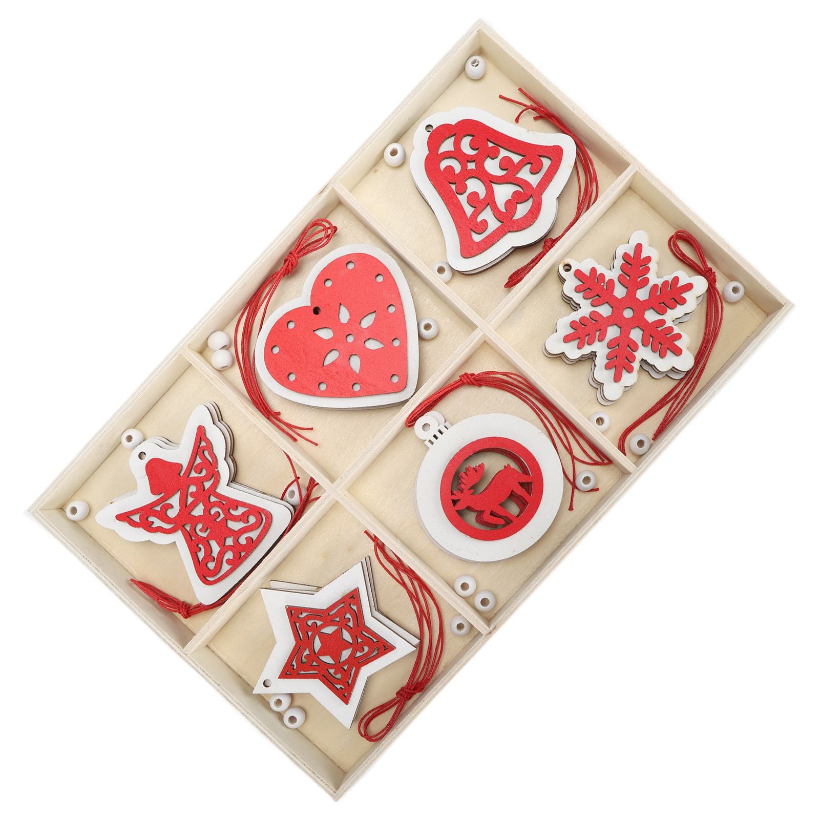 Wooden Hanging Ornaments DIY Christmas Tree Decorative Pendants Decoration view 2