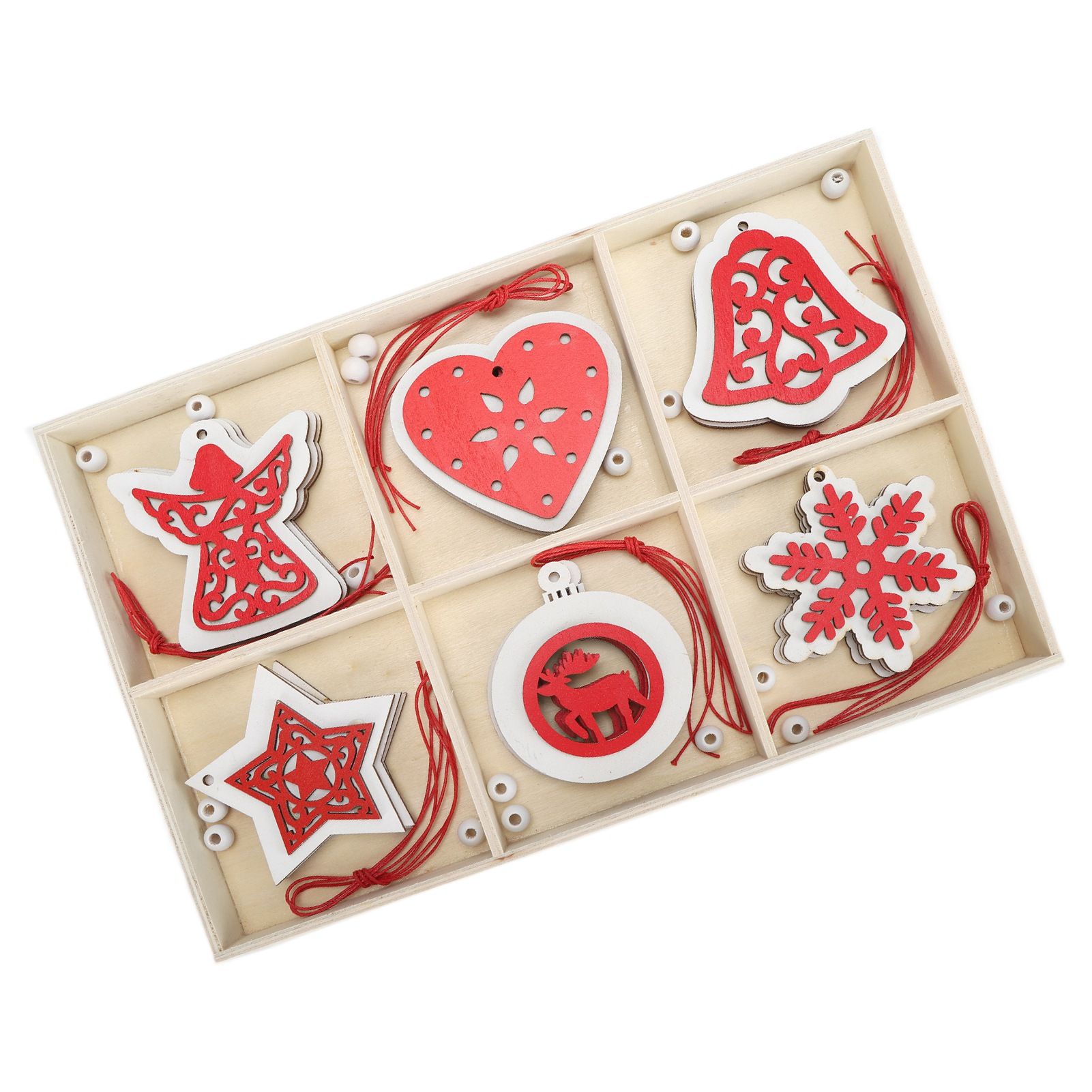 Wooden Hanging Ornaments DIY Christmas Tree Decorative Pendants Decoration view 3