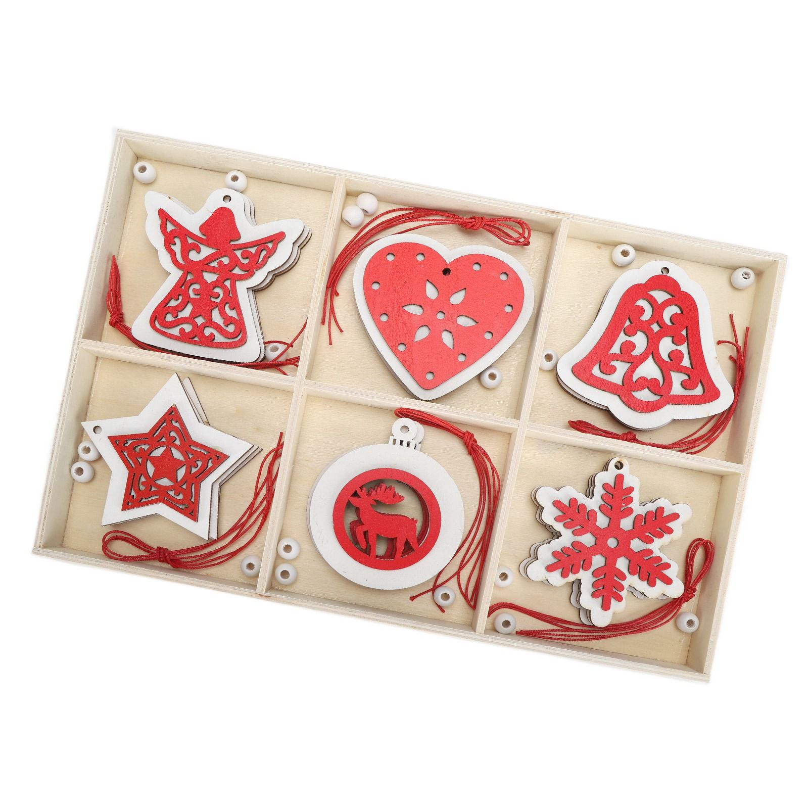 Wooden Hanging Ornaments DIY Christmas Tree Decorative Pendants Decoration view 4
