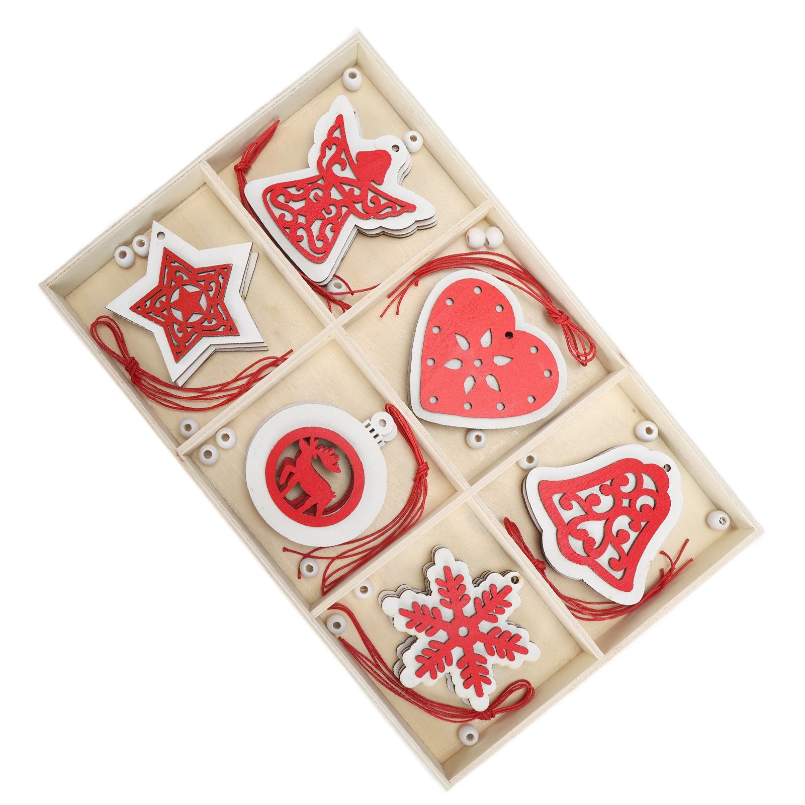Wooden Hanging Ornaments DIY Christmas Tree Decorative Pendants Decoration view 5