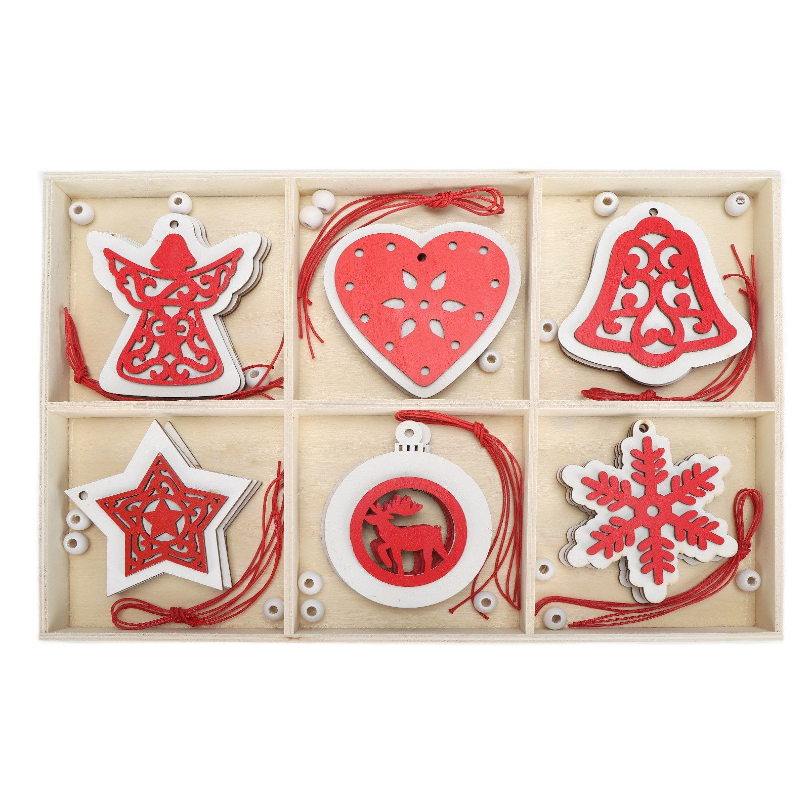 Wooden Hanging Ornaments DIY Christmas Tree Decorative Pendants Decoration view 7