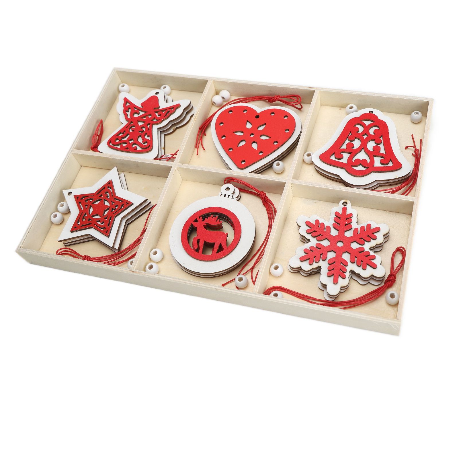 Wooden Hanging Ornaments DIY Christmas Tree Decorative Pendants Decoration view 8