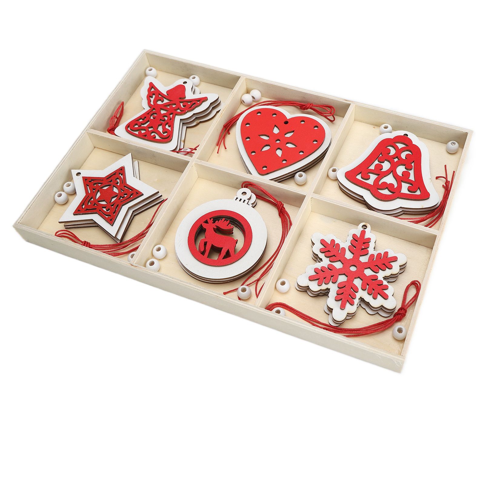 Wooden Hanging Ornaments DIY Christmas Tree Decorative Pendants Decoration view 9