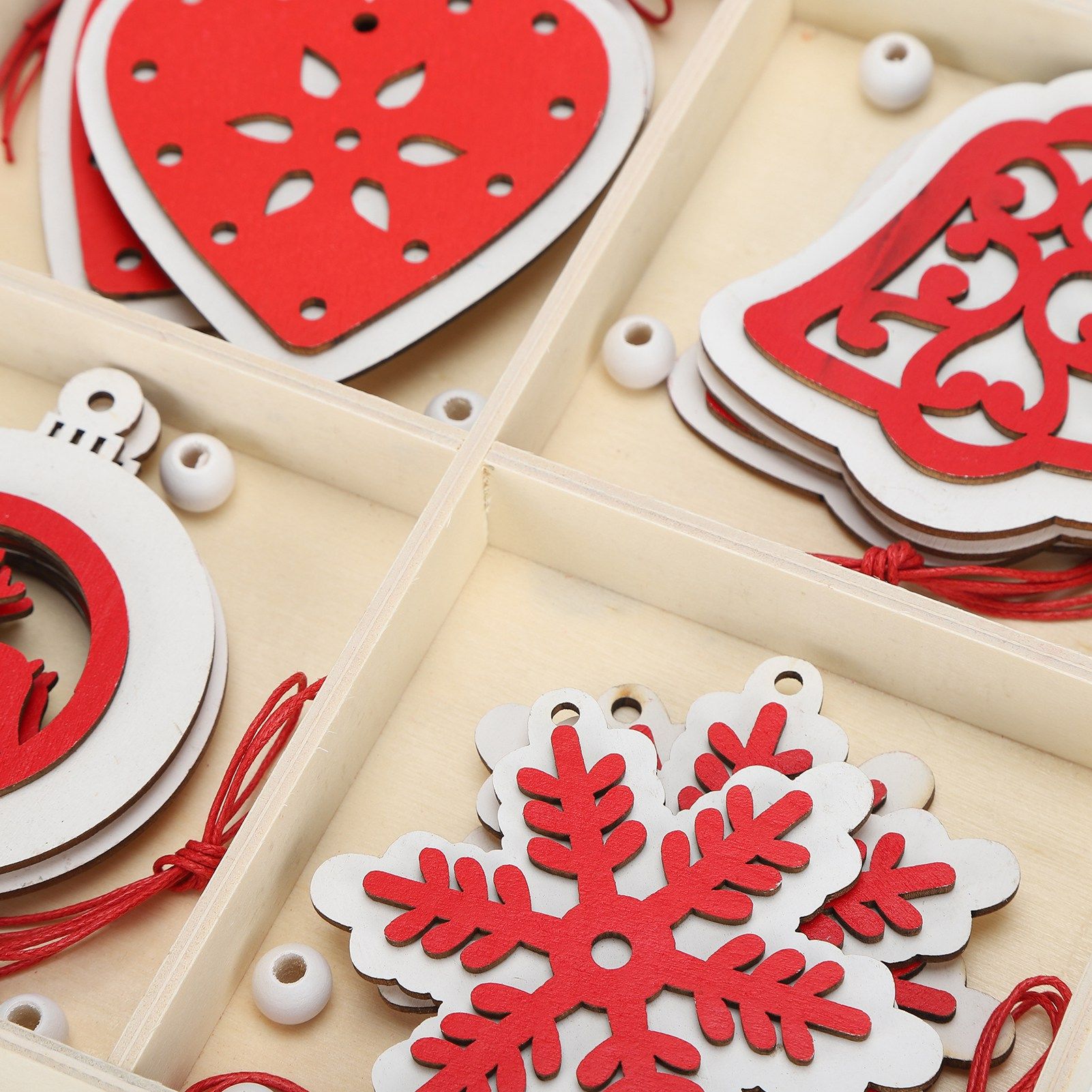 Wooden Hanging Ornaments DIY Christmas Tree Decorative Pendants Decoration view 13