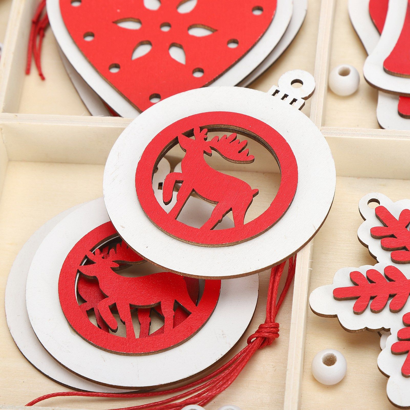 Wooden Hanging Ornaments DIY Christmas Tree Decorative Pendants Decoration view 14