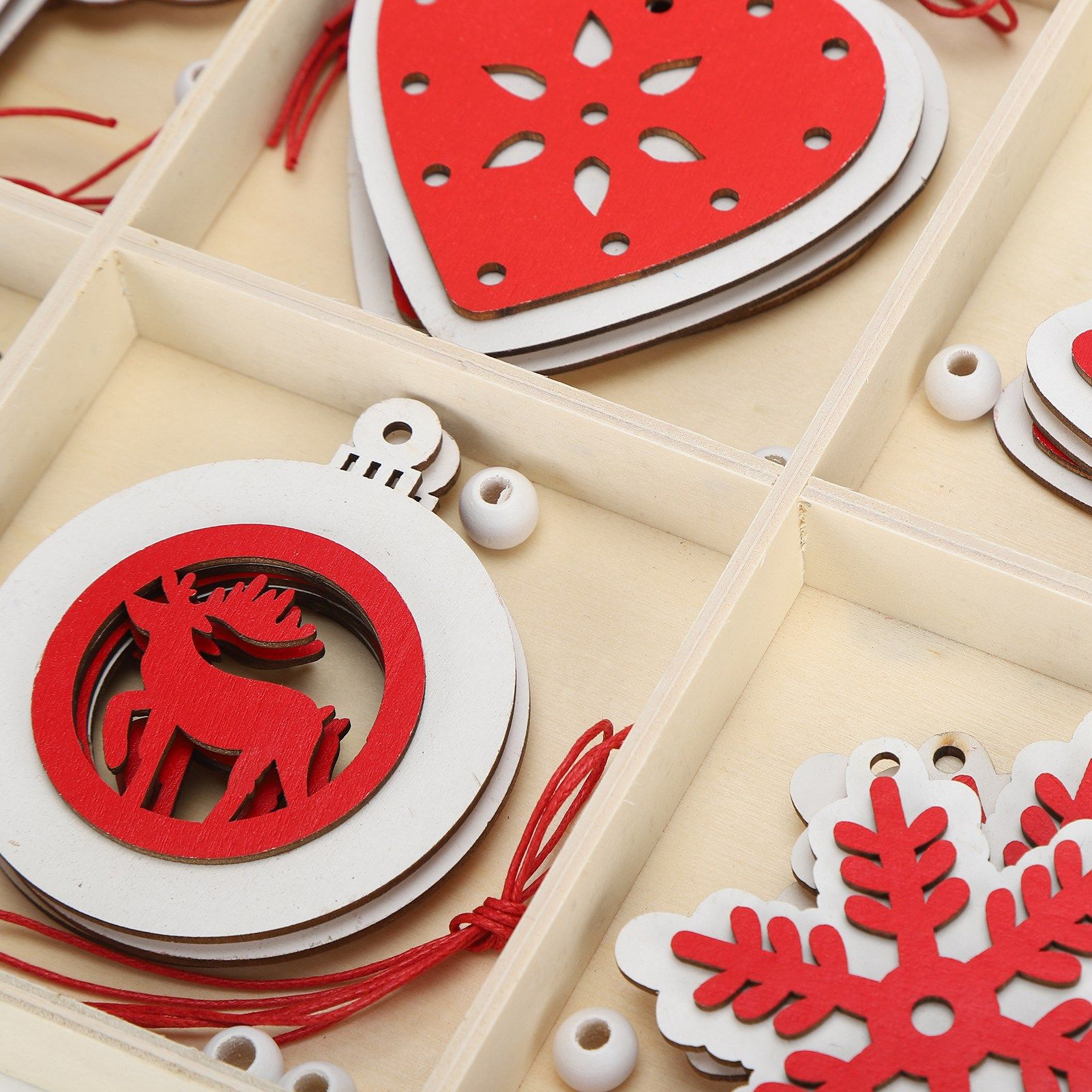 Wooden Hanging Ornaments DIY Christmas Tree Decorative Pendants Decoration view 15