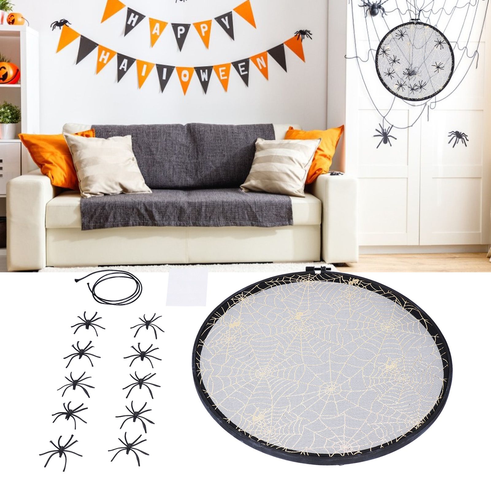 Halloween Embroidery DIY Hanging Decorative Cross Stitch Crafts Ornament for view 12