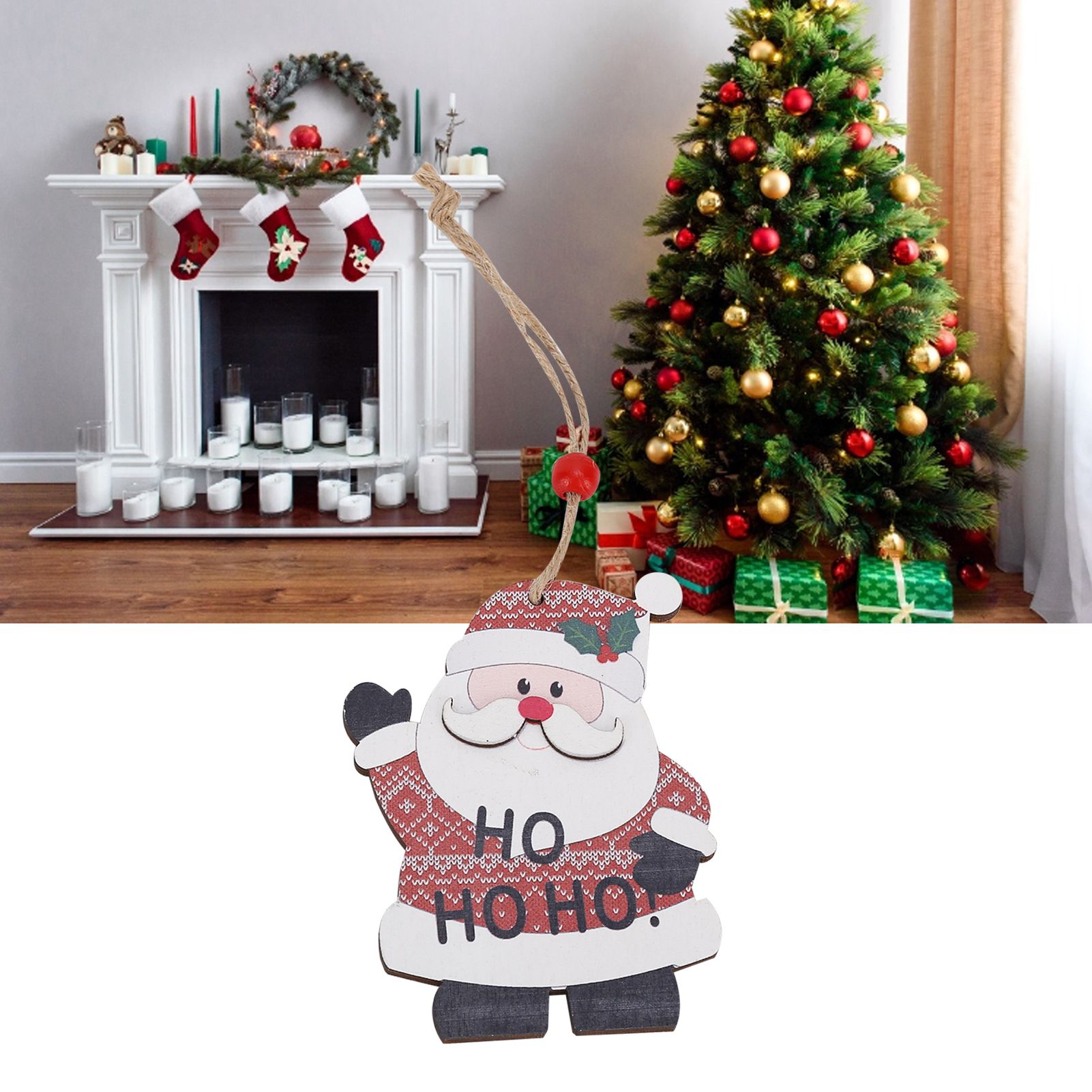 DIY Christmas Ornament Wooden Christmas Tree Decoration for Spring Festival view 12