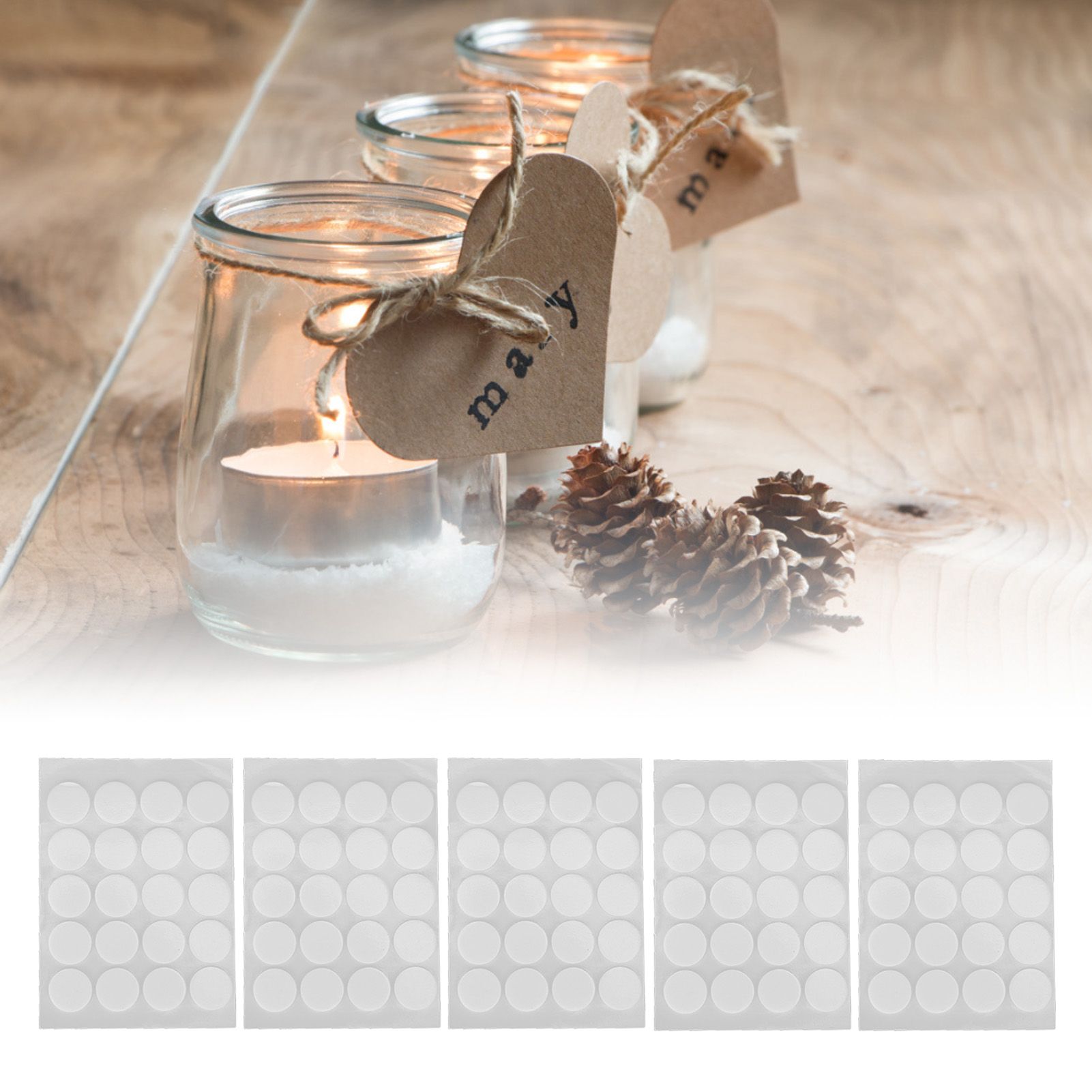 200Pcs Candle Wick Stickers Heat Resistant Double Sided Tape Sticker for view 11