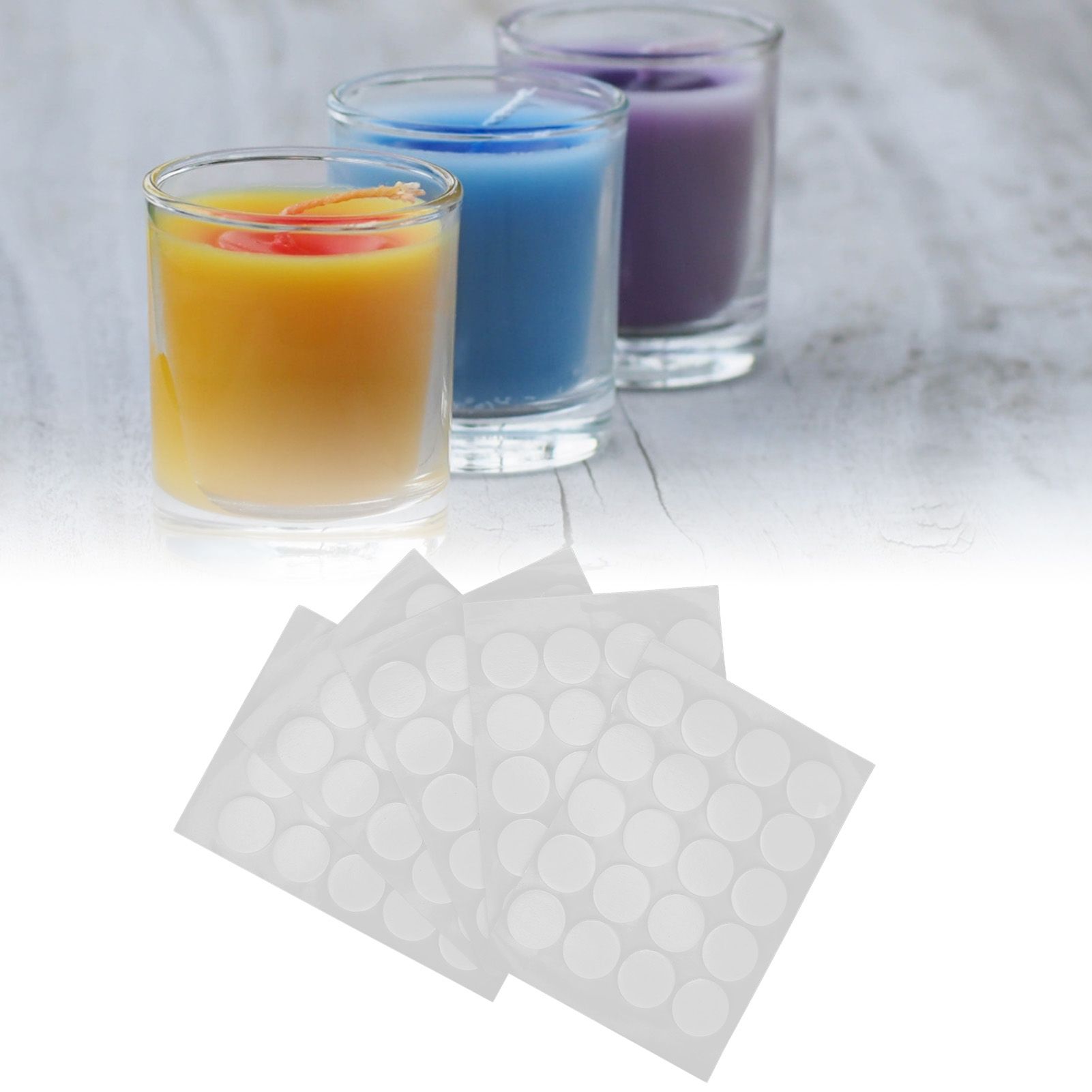 200Pcs Candle Wick Stickers Heat Resistant Double Sided Tape Sticker for view 12