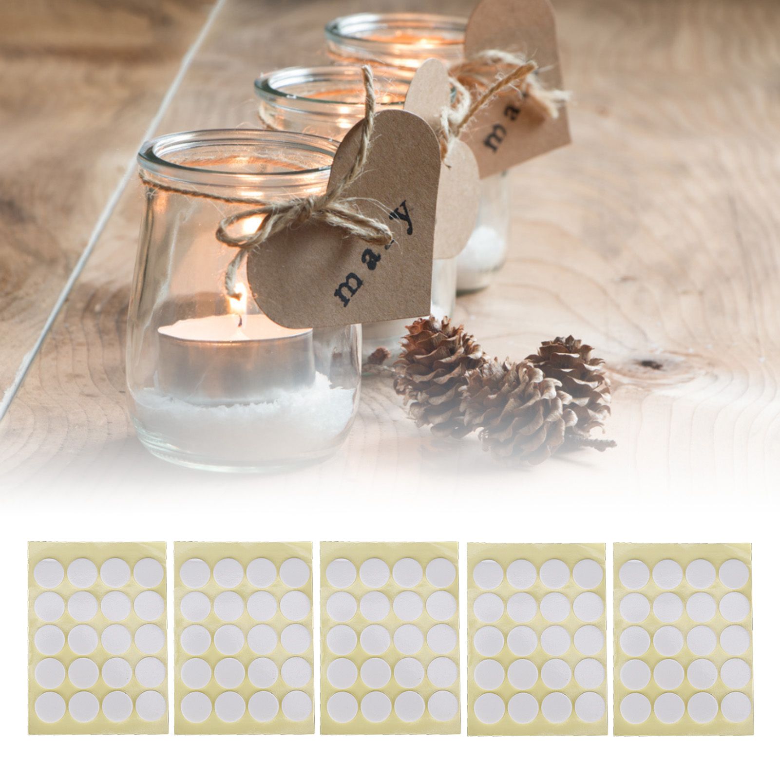 200Pcs Candle Wick Stickers Heat Resistant Double Sided Tape Sticker for view 11