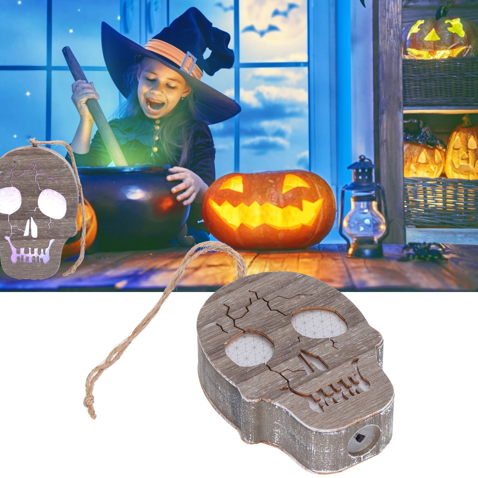 Halloween DIY Pumpkin Skull Lantern Decoration Festival LED Pumpkin Horror view 11