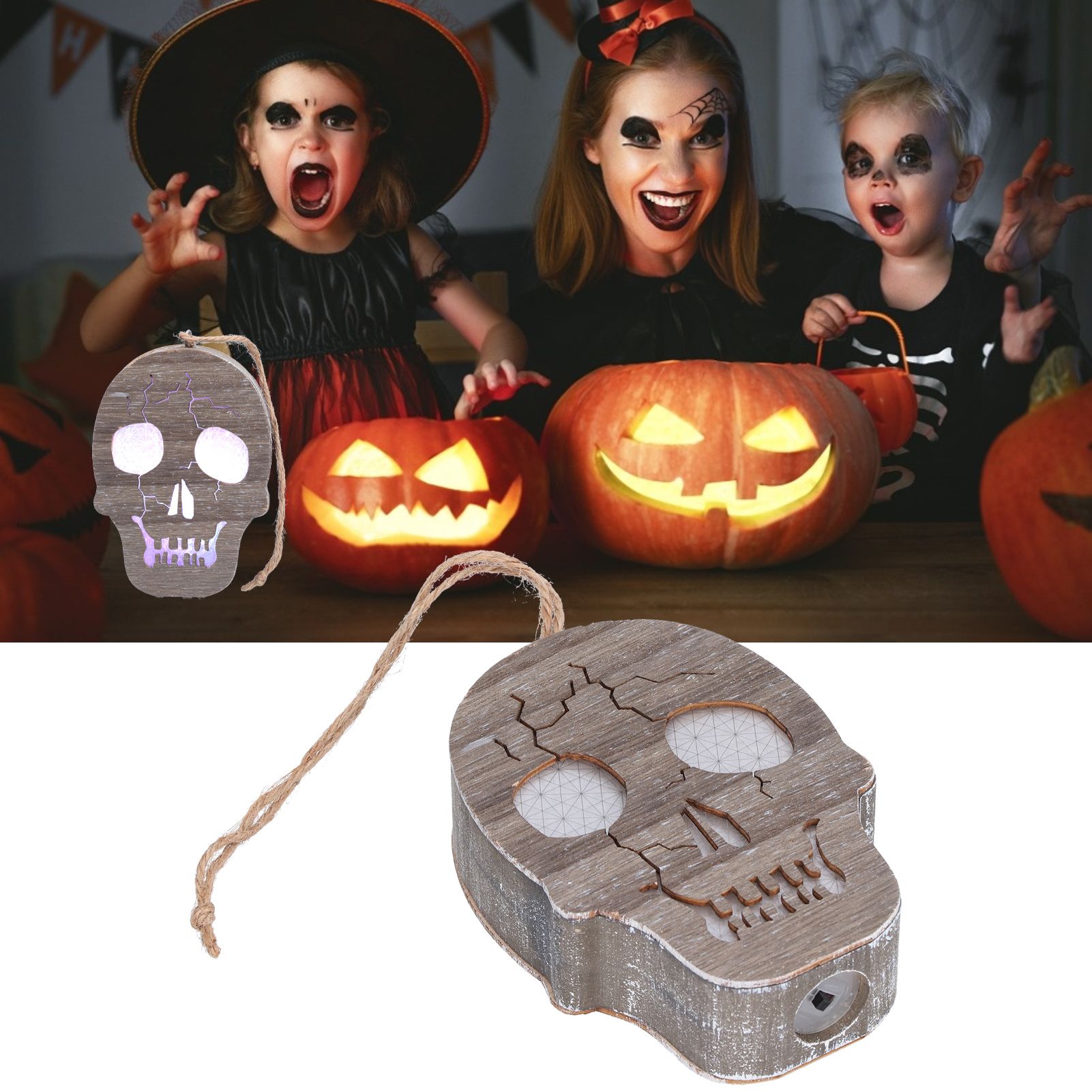 Halloween DIY Pumpkin Skull Lantern Decoration Festival LED Pumpkin Horror view 12