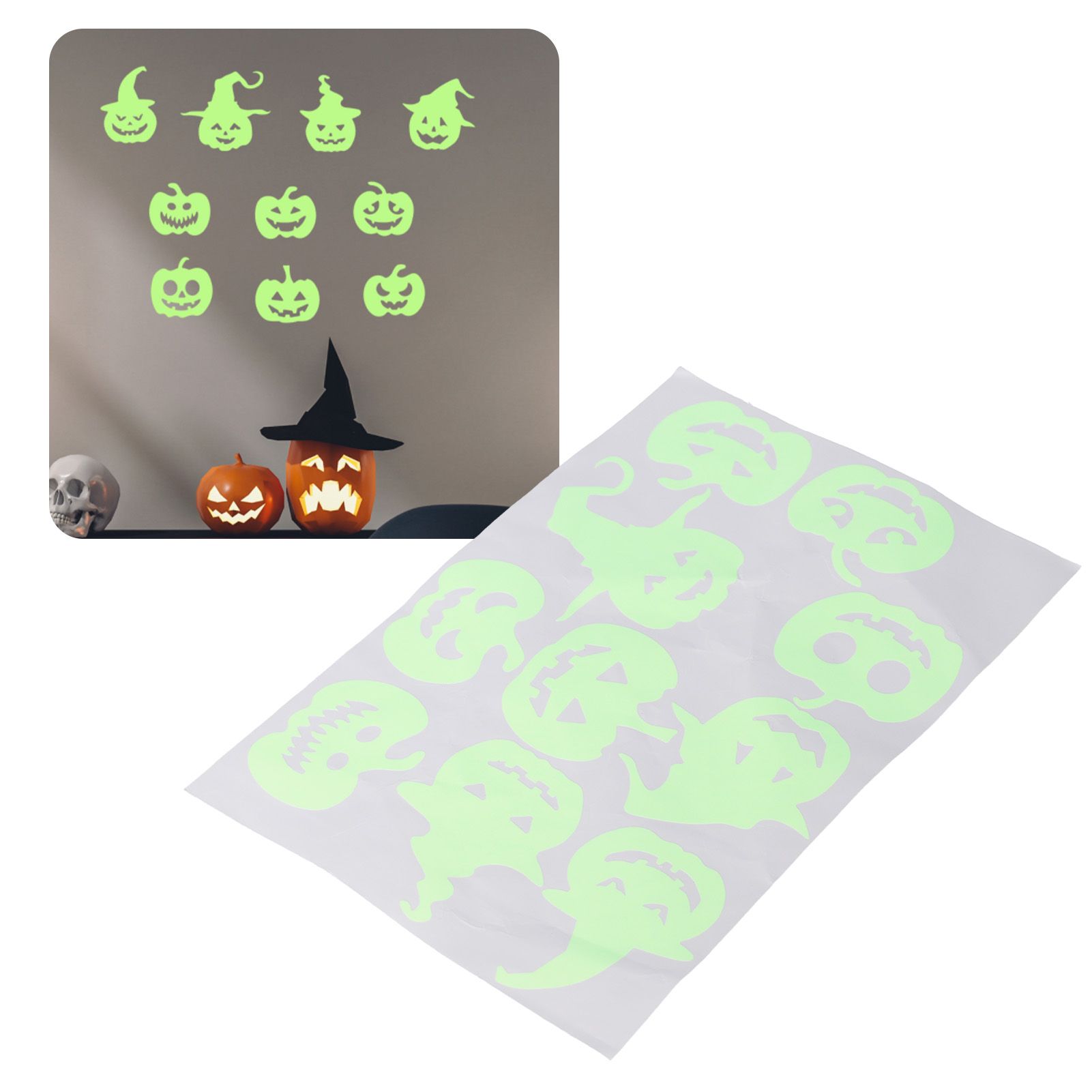 Halloween Fluorescent Wall Sticker Self Adhesive Decorative Sticker with Witch view 11