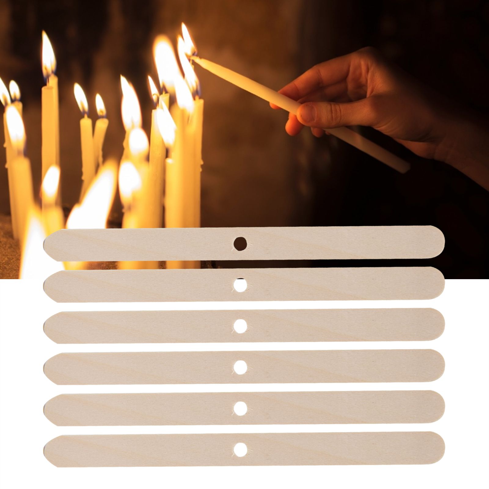 50Pcs Candle Wick Holder Birch Easy Use Reusable Wooden Wax Core Holder for view 12