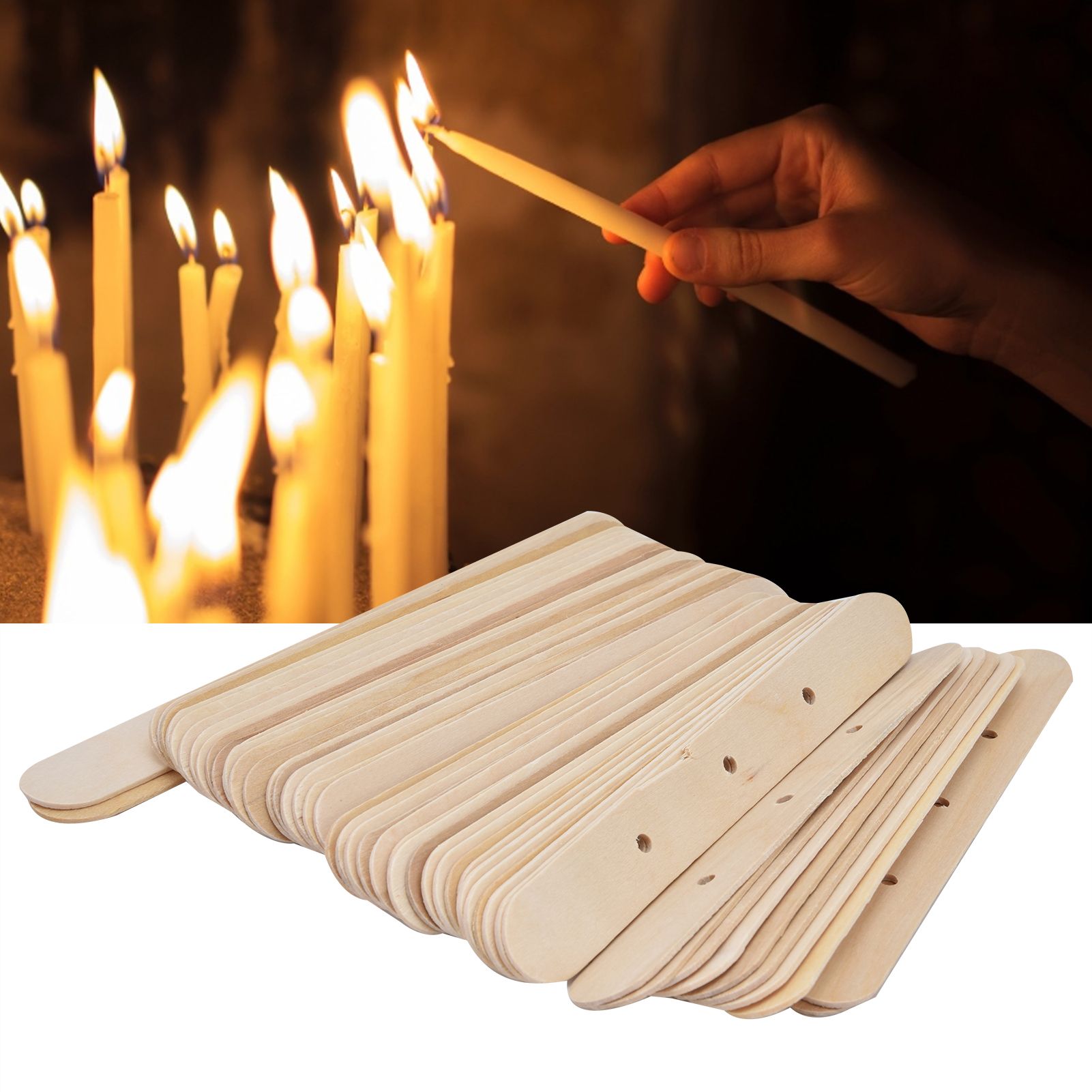 50Pcs Candle Wick Holder Birch Easy Use Reusable Wooden Wax Core Holder for view 12