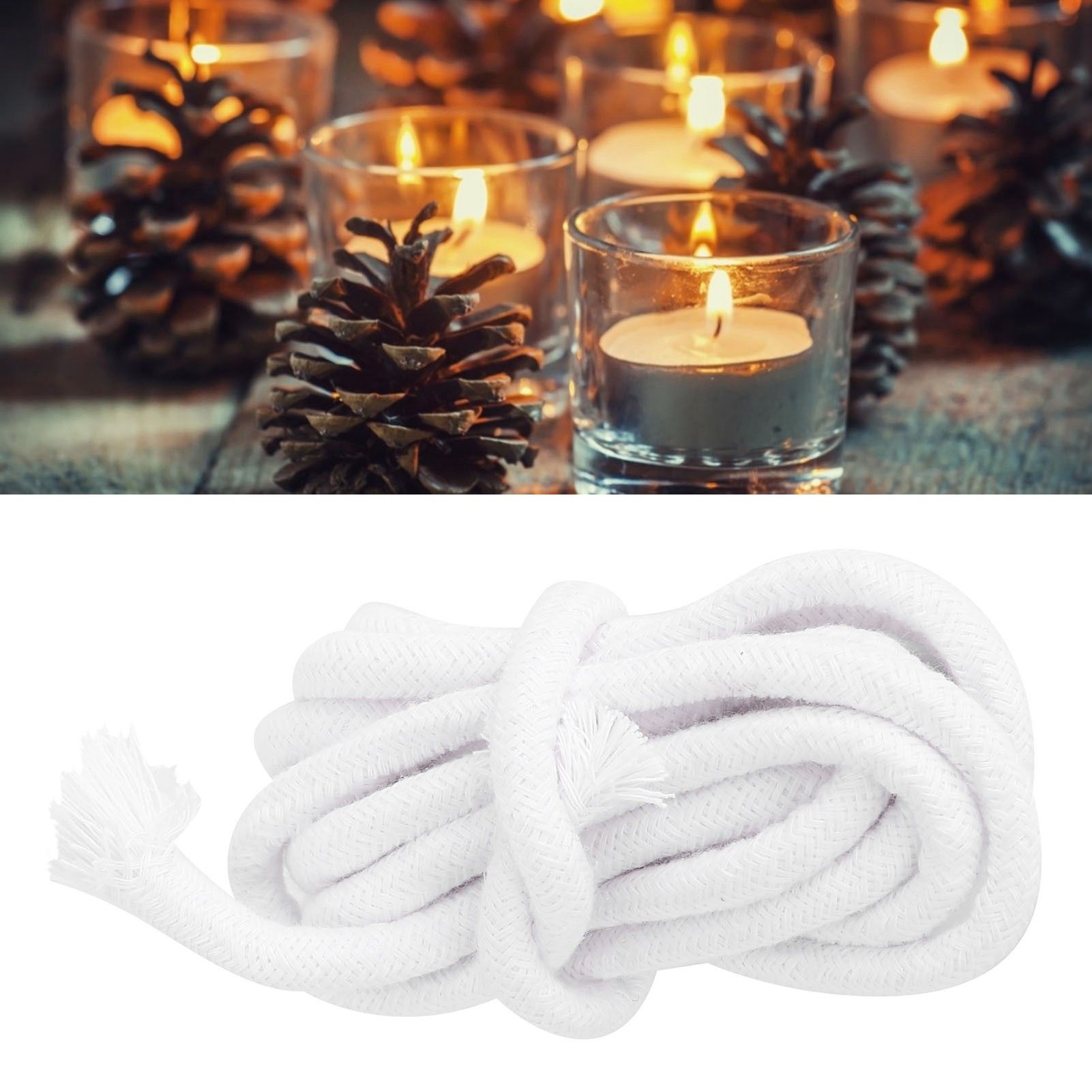 Candle Wick Functional Round Braid Natural Cotton Candle Wick for Making view 11