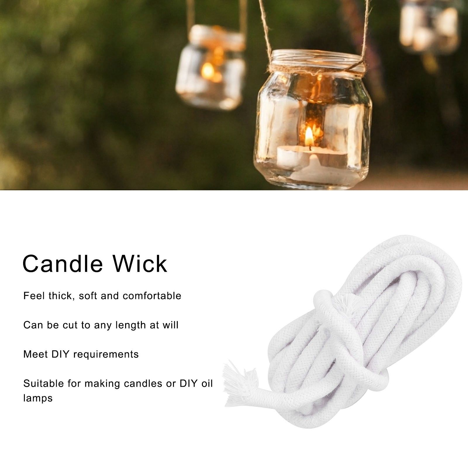 Candle Wick Functional Round Braid Natural Cotton Candle Wick for Making view 14