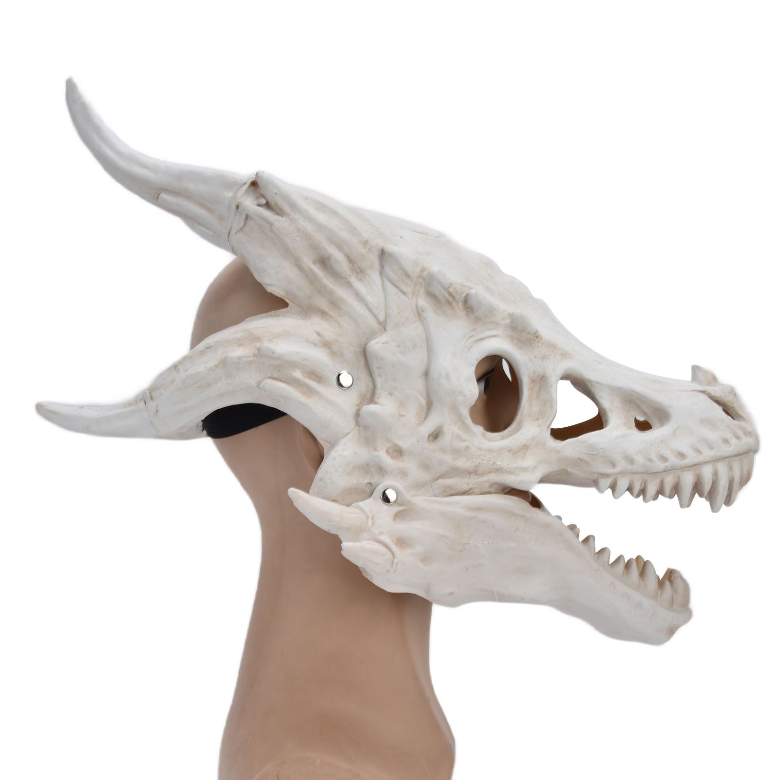 Latex Simulation Dinosaur Skull Mask Head Cover Halloween Costume Party view 10