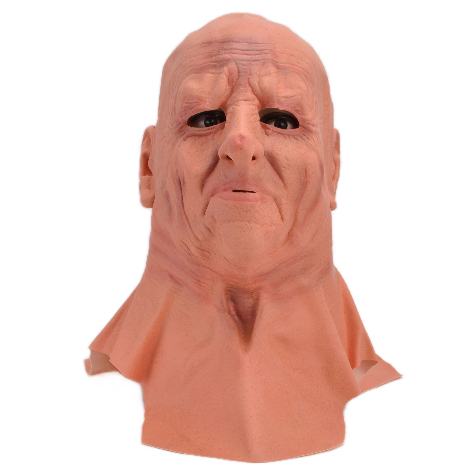 Old Man Mask Scary Halloween Latex Bald Human Head Cover Costume Party Cosplay