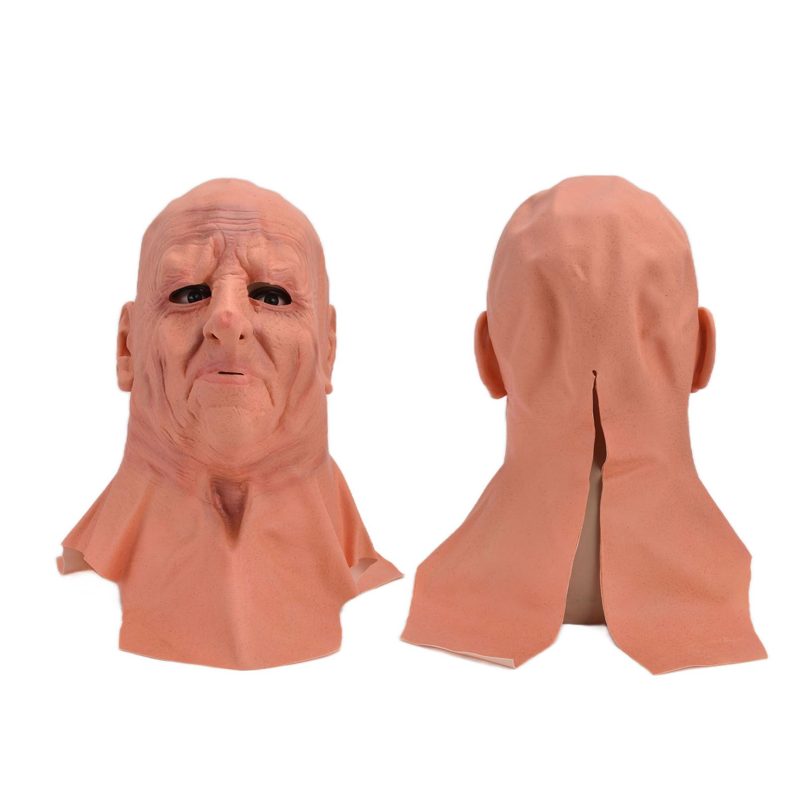 Old Man Mask Scary Halloween Latex Bald Human Head Cover Costume Party Cosplay view 6