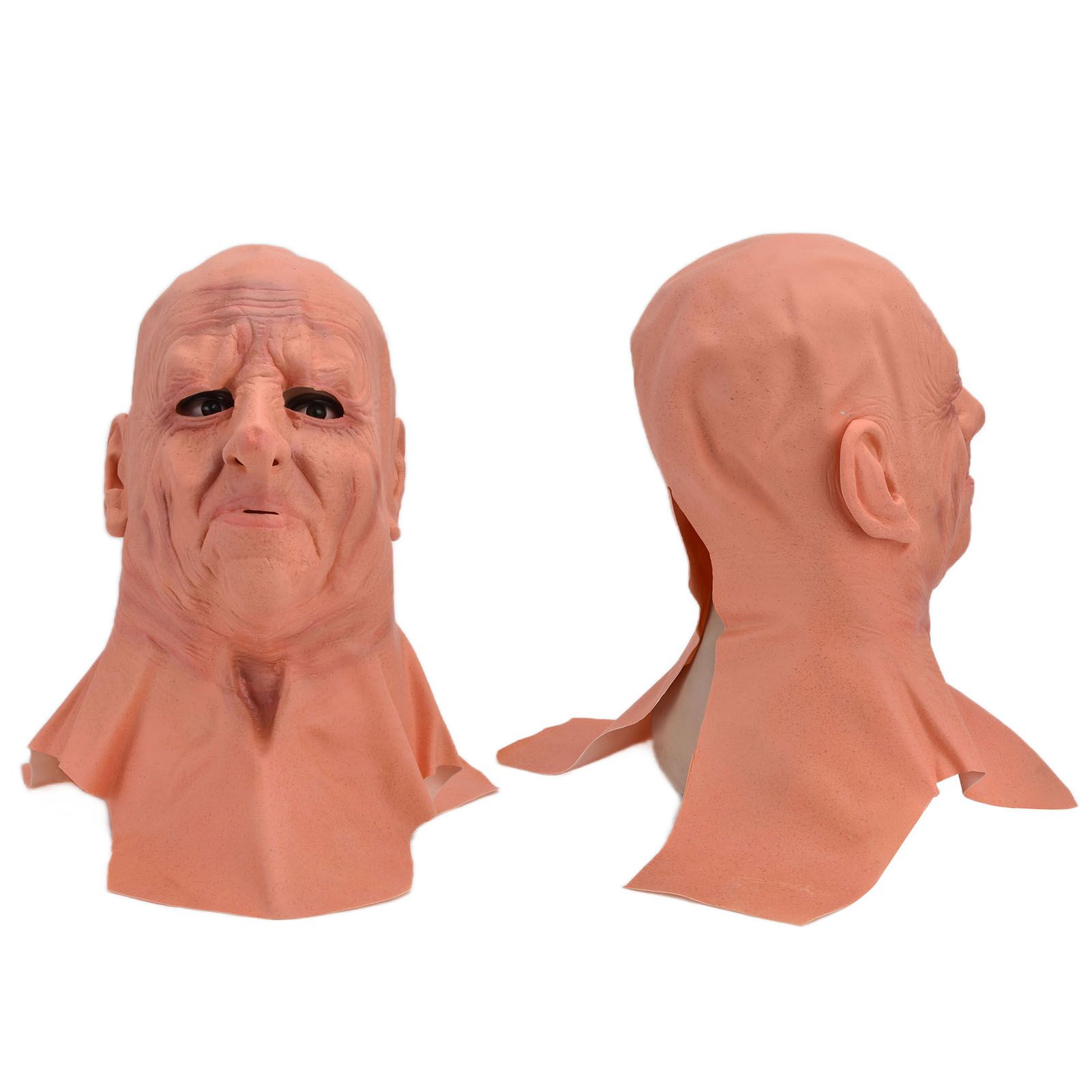 Old Man Mask Scary Halloween Latex Bald Human Head Cover Costume Party Cosplay view 7