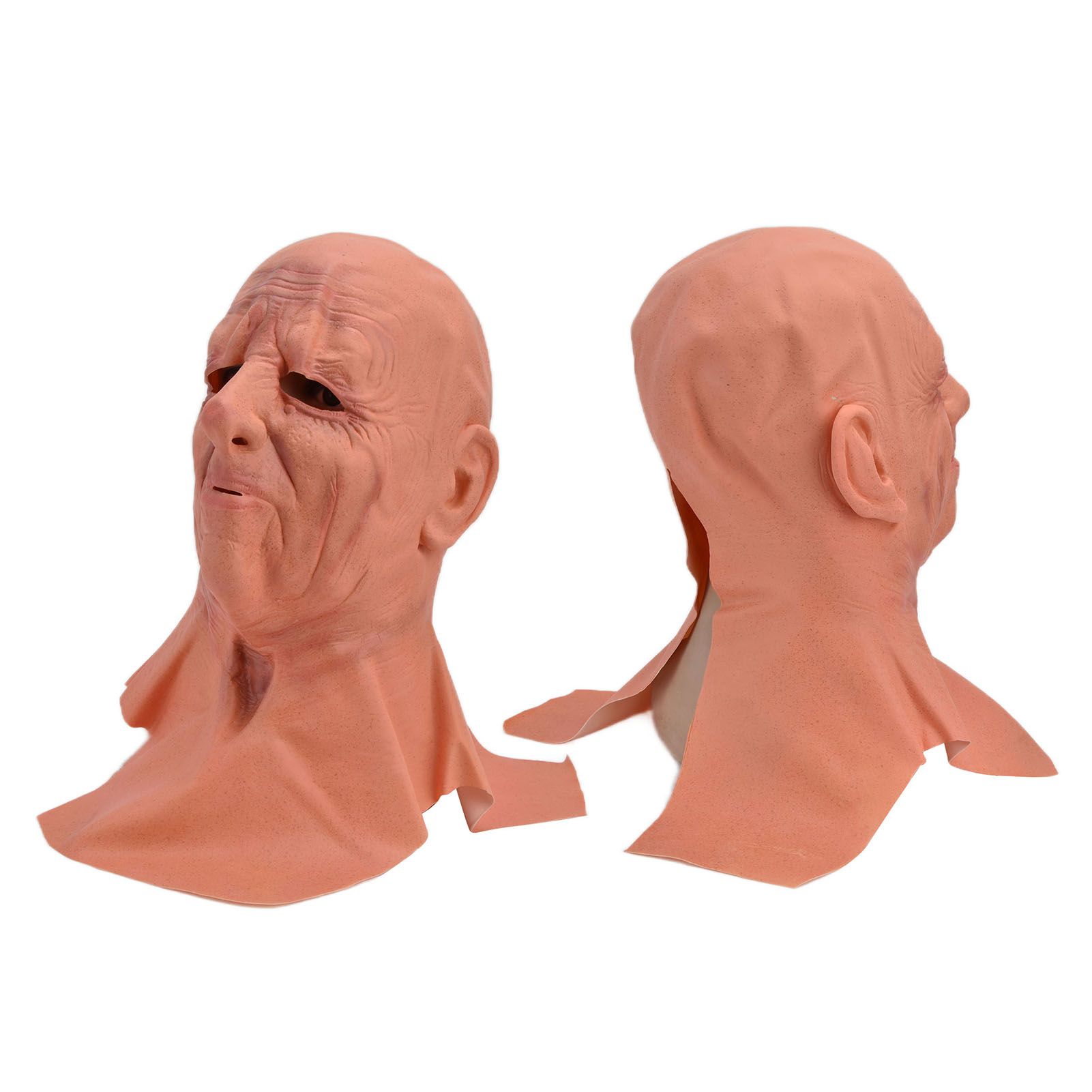 Old Man Mask Scary Halloween Latex Bald Human Head Cover Costume Party Cosplay view 8