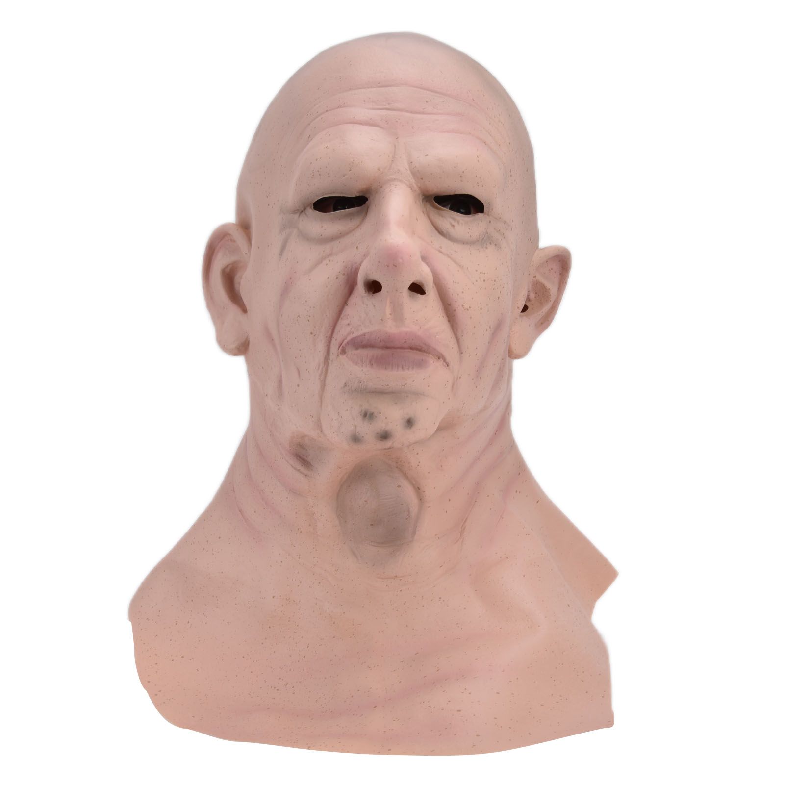 Realistic Bald Head Man Mask Latex Human Face Mask Funny Scary Halloween