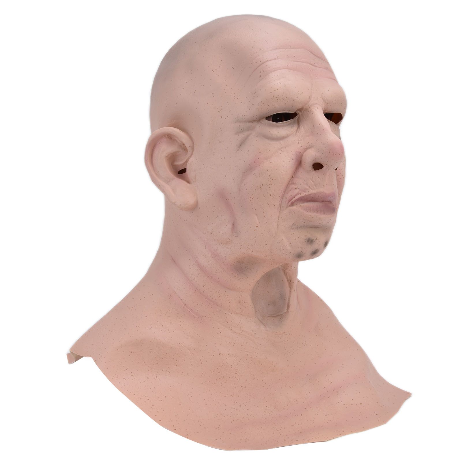 Realistic Bald Head Man Mask Latex Human Face Mask Funny Scary Halloween view 3
