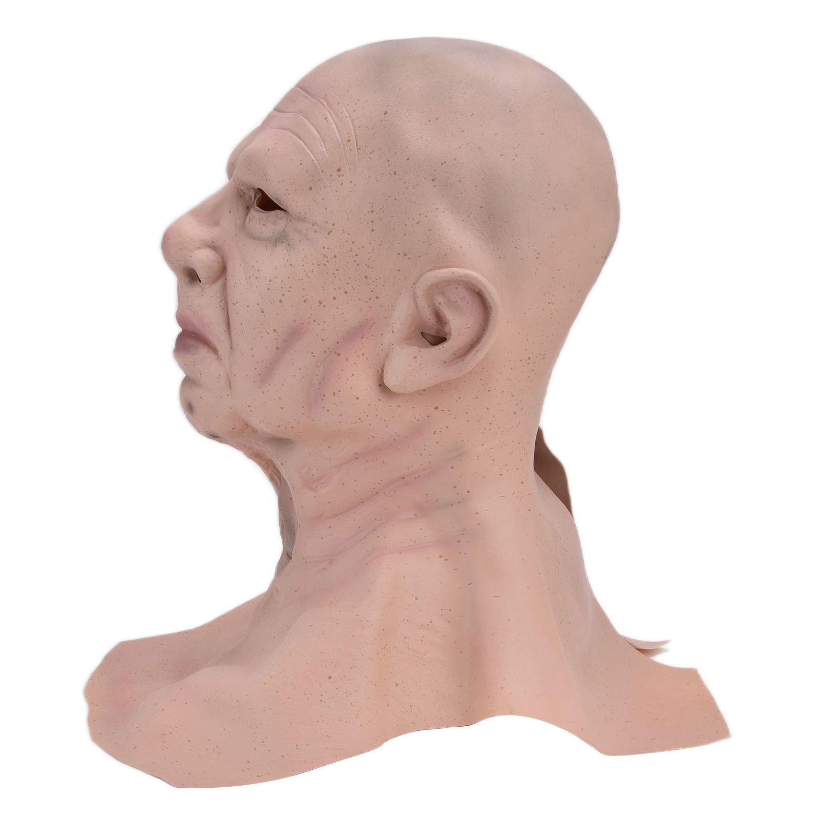Realistic Bald Head Man Mask Latex Human Face Mask Funny Scary Halloween view 4