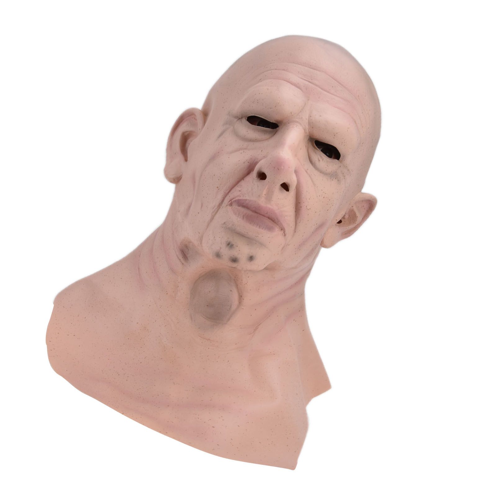 Realistic Bald Head Man Mask Latex Human Face Mask Funny Scary Halloween view 5