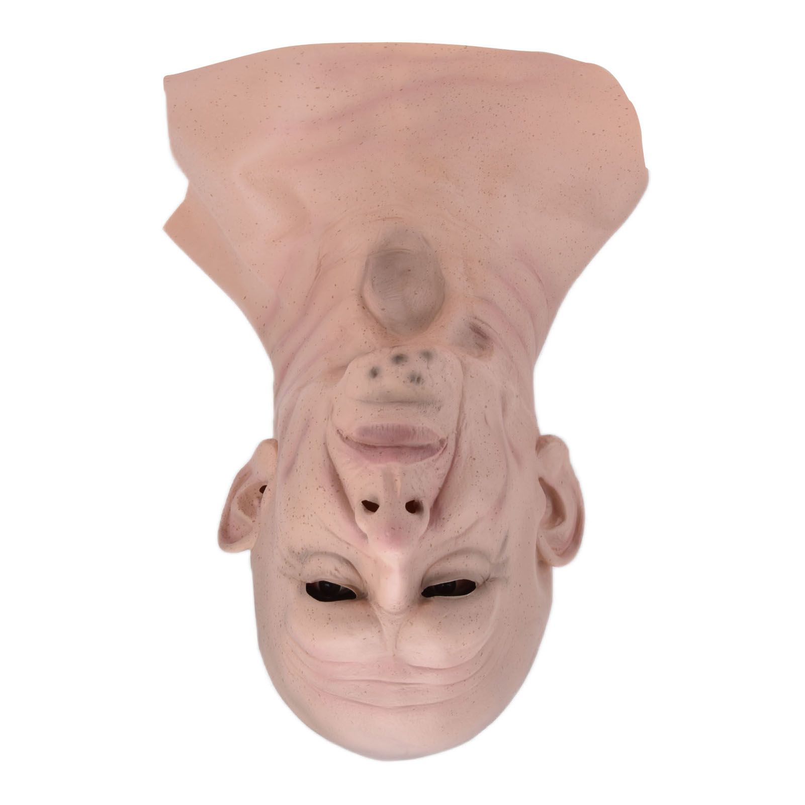 Realistic Bald Head Man Mask Latex Human Face Mask Funny Scary Halloween view 8