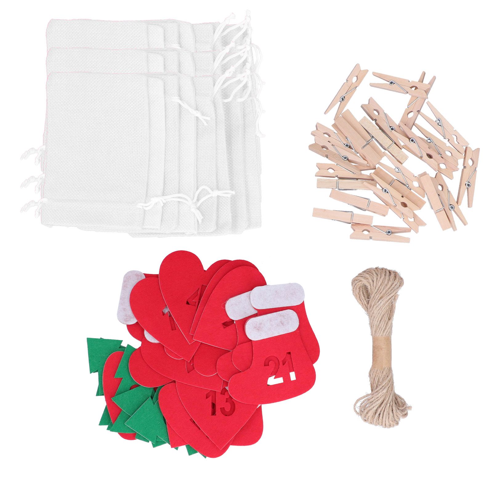 24PCS Christmas Bag Lucky Number Drawstring Christmas Sack Advent Calendar view 2