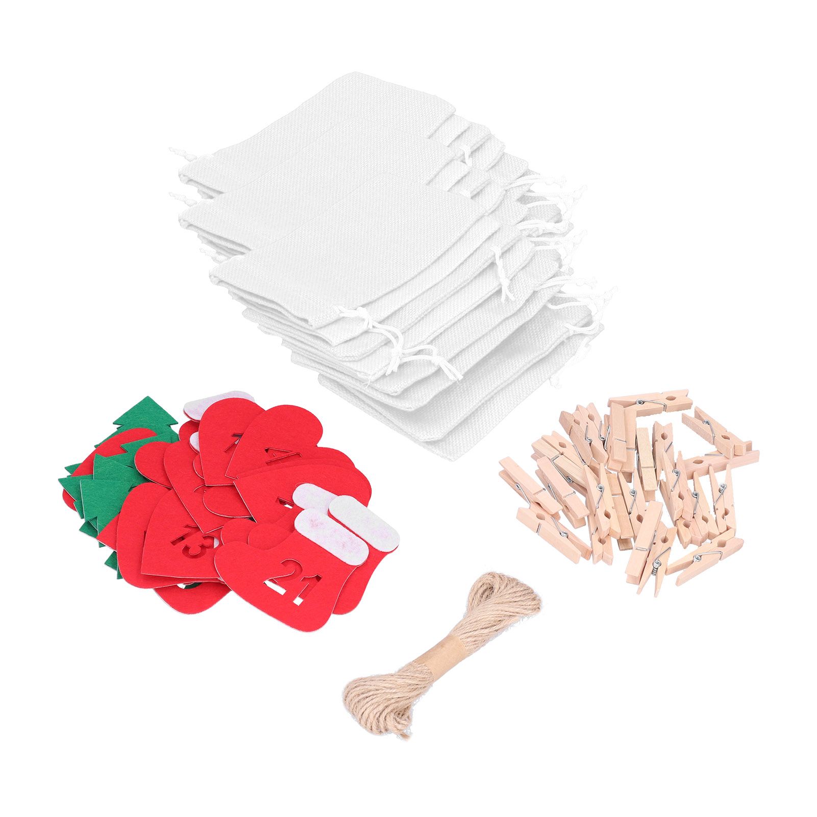 24PCS Christmas Bag Lucky Number Drawstring Christmas Sack Advent Calendar view 4