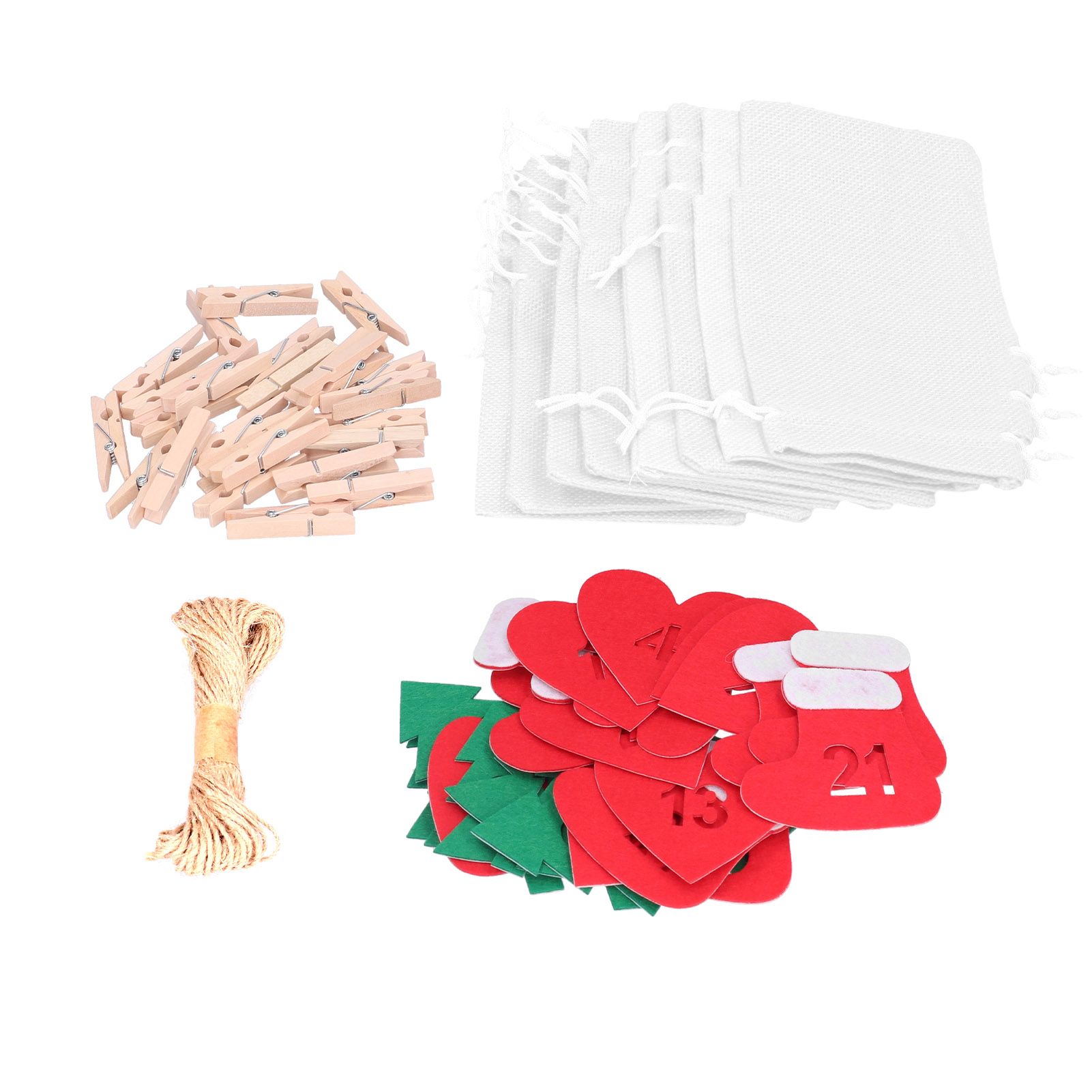 24PCS Christmas Bag Lucky Number Drawstring Christmas Sack Advent Calendar view 6