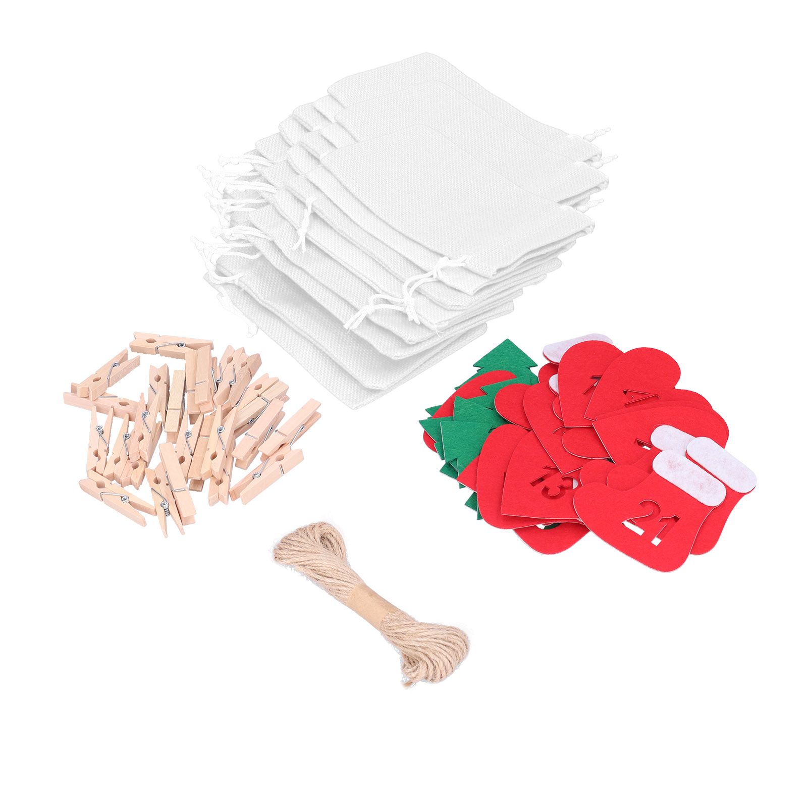 24PCS Christmas Bag Lucky Number Drawstring Christmas Sack Advent Calendar view 7