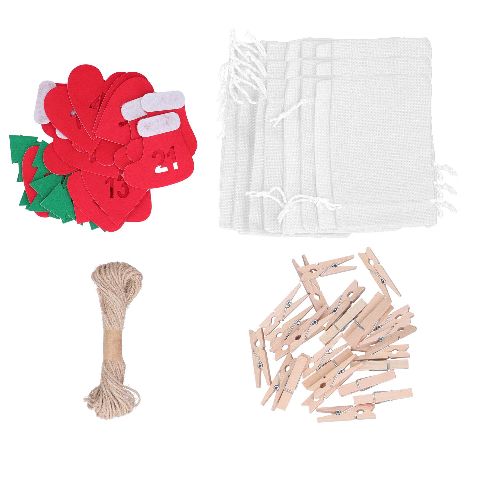 24PCS Christmas Bag Lucky Number Drawstring Christmas Sack Advent Calendar view 8