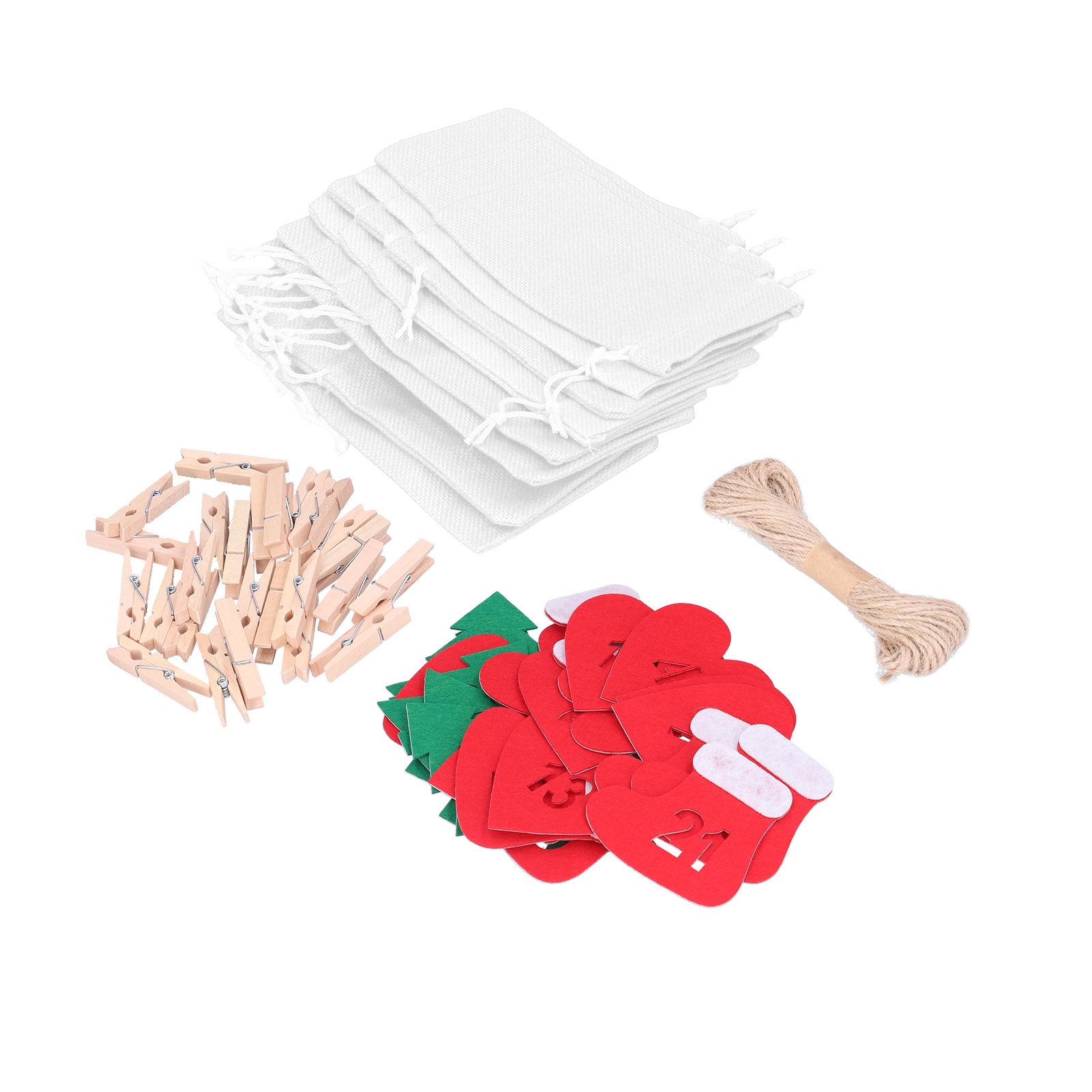 24PCS Christmas Bag Lucky Number Drawstring Christmas Sack Advent Calendar view 10