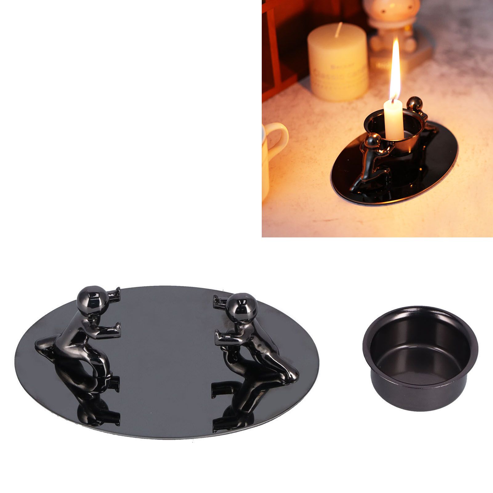 Candlestick Holder Stainless Steel Candle Holder Romantic Candle Stand view 11