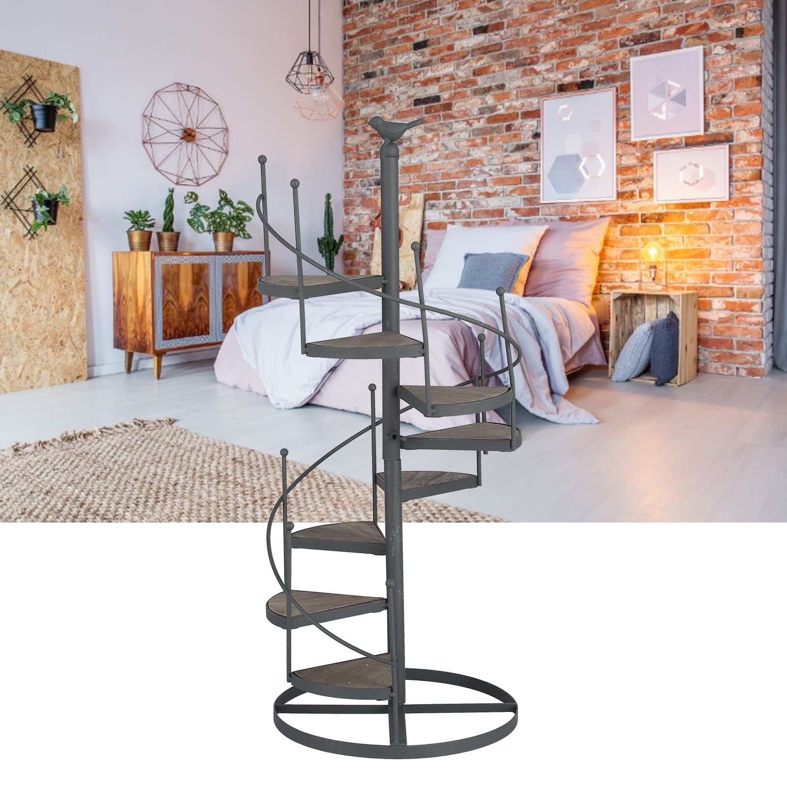 European Style Decorative Plant Shelf Multifuctional Wrought Iron Plant Rack view 12