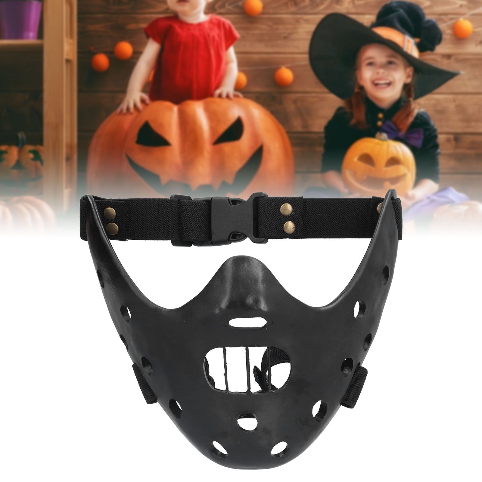 Lamb Mask Black Durable Adjustable Resin Cosplay Mask for Halloween Carnival view 11