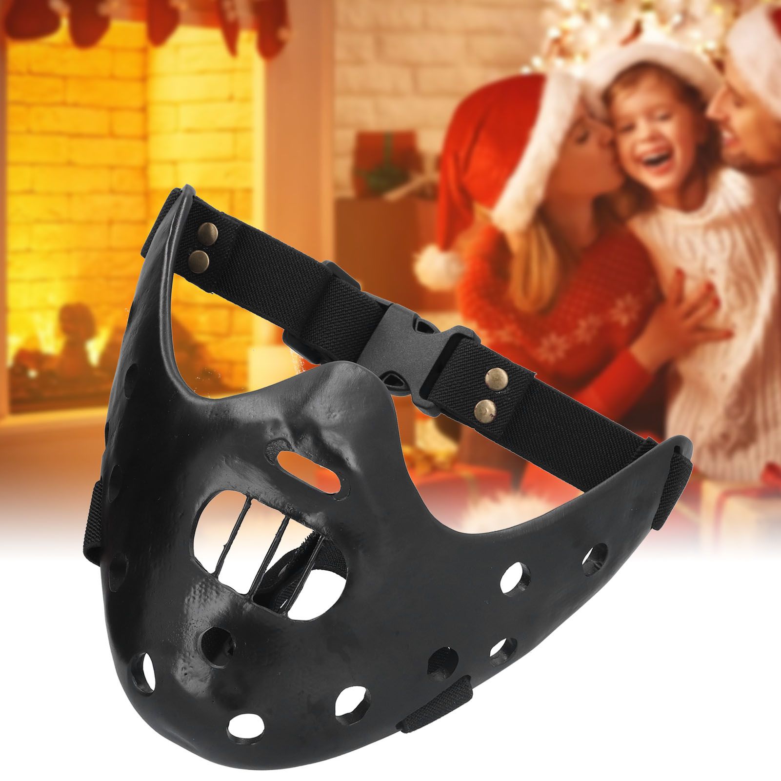 Lamb Mask Black Durable Adjustable Resin Cosplay Mask for Halloween Carnival view 12